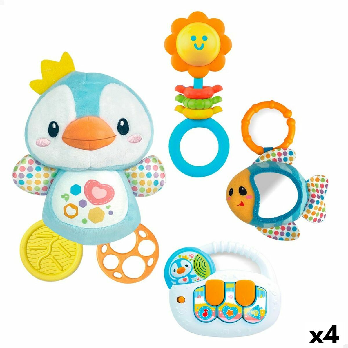 Set de Jucării pentru Bebeluși Winfun 14 x 20,5 x 7,5 cm (4 Unități) - Bebelus, Jucăriile copilăriei timpurii