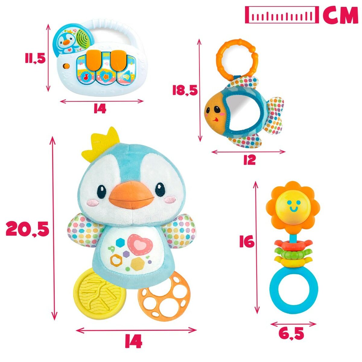 Set de Jucării pentru Bebeluși Winfun 14 x 20,5 x 7,5 cm (4 Unități) - Bebelus, Jucăriile copilăriei timpurii