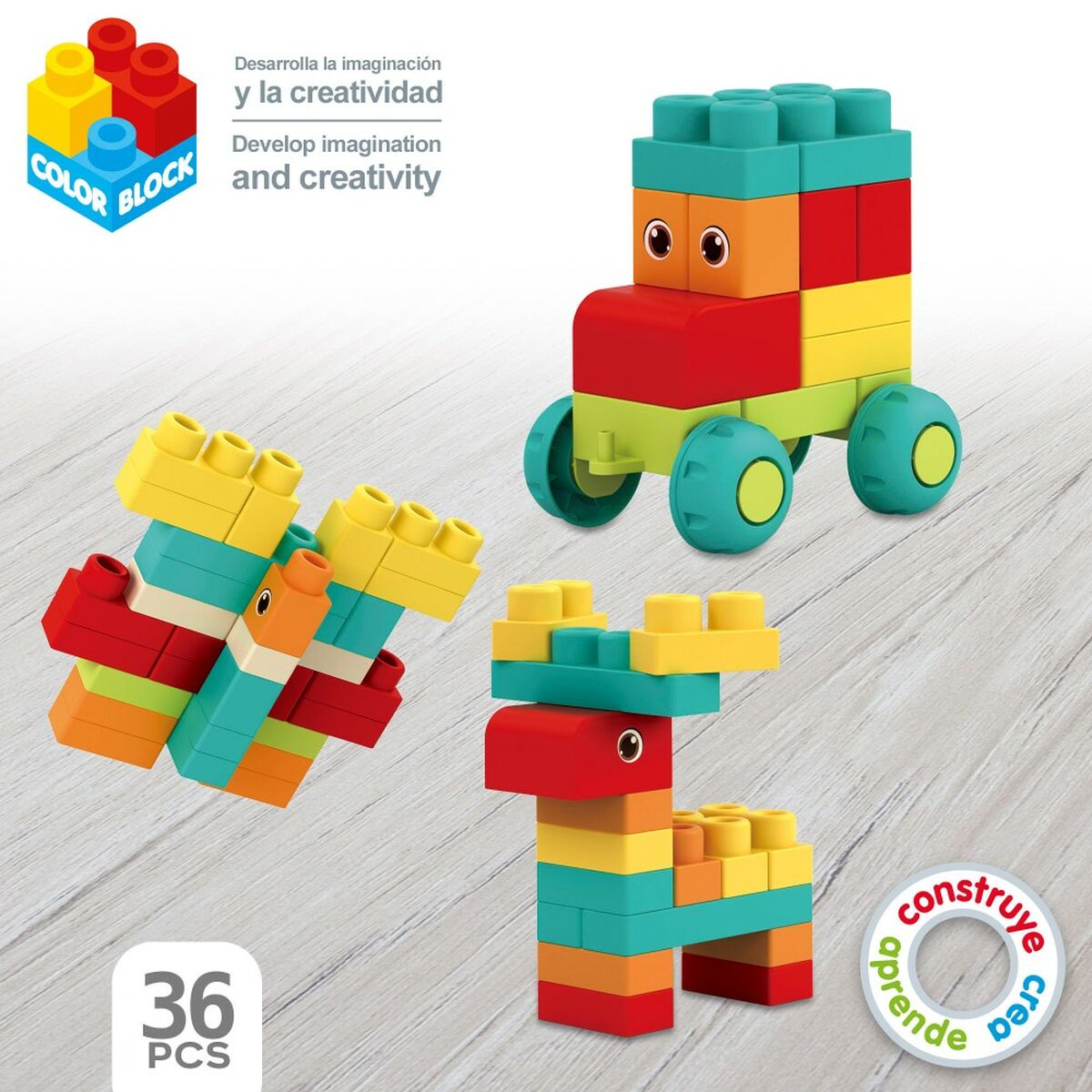 Set de Construcție Color Block Geantă 36 Piese (6 Unități) - Jucarii si jocuri