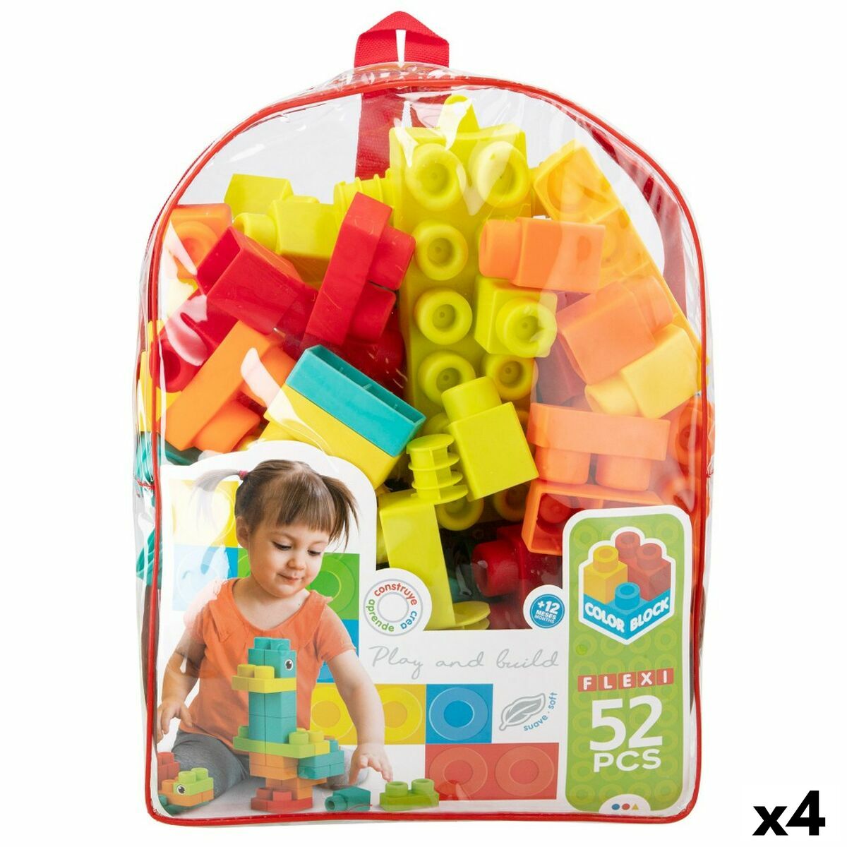 Set de Construcție Color Block 52 Piese (4 Unități) - Jucarii si jocuri