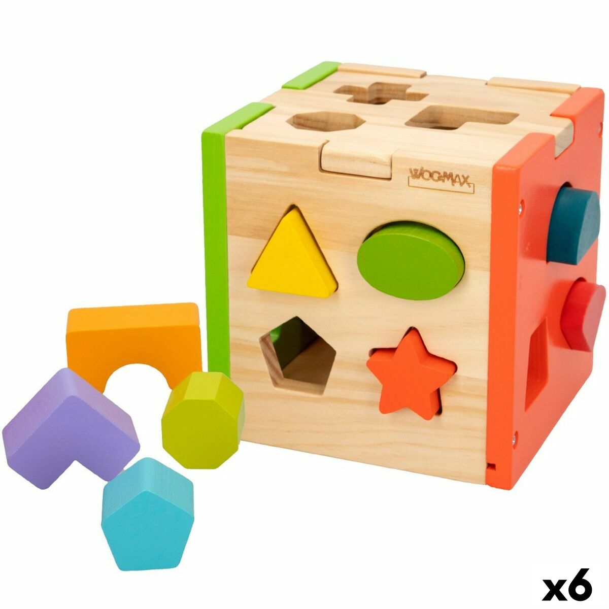 Puzzle pentru Copii din Lemn Woomax 15 x 15 x 15 cm (6 Unități) - Bebelus, Jucăriile copilăriei timpurii