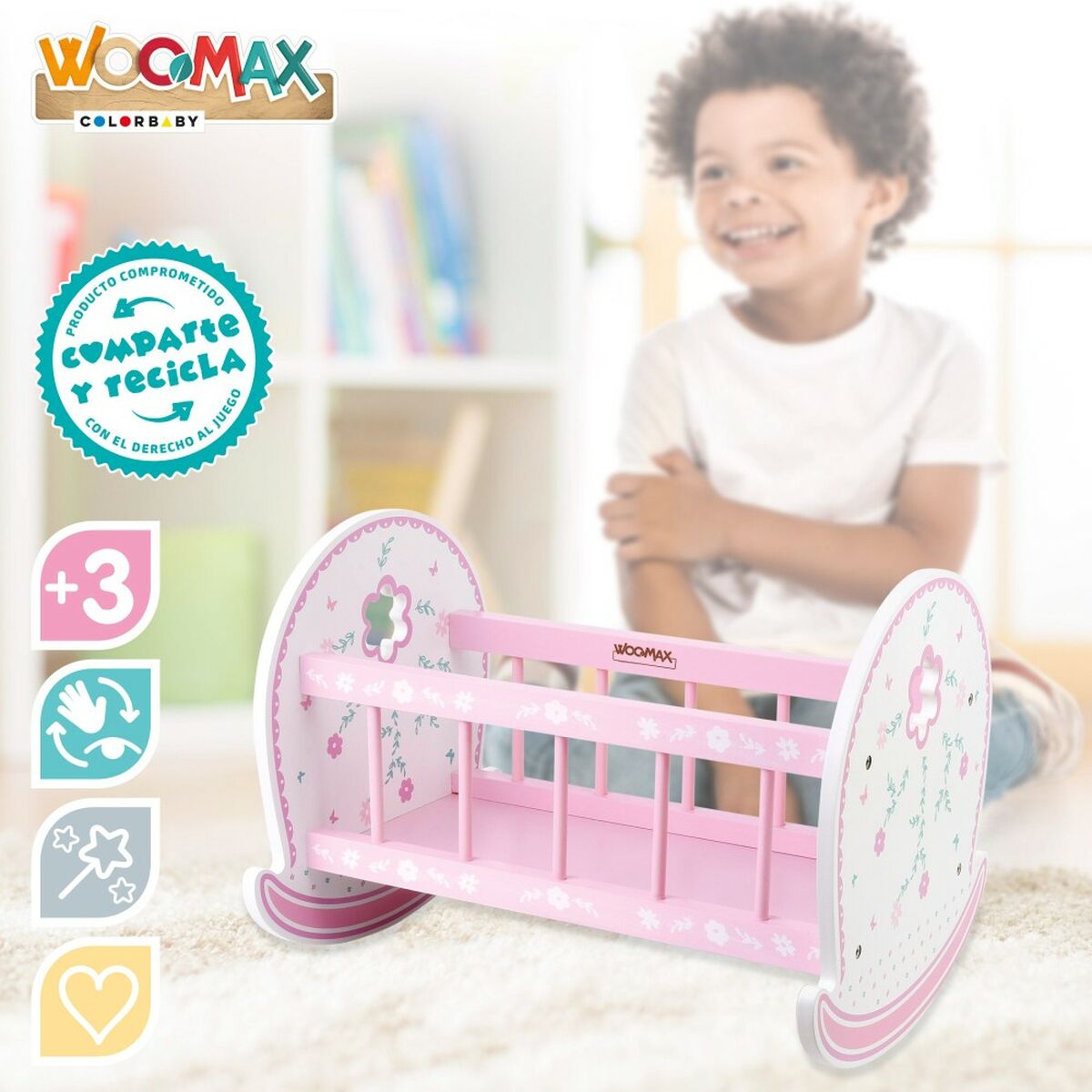 Pătuț pentru Păpuși Woomax 2 Unități 47 x 35 x 35 cm - Jucarii si jocuri, Păpuși și accesorii
