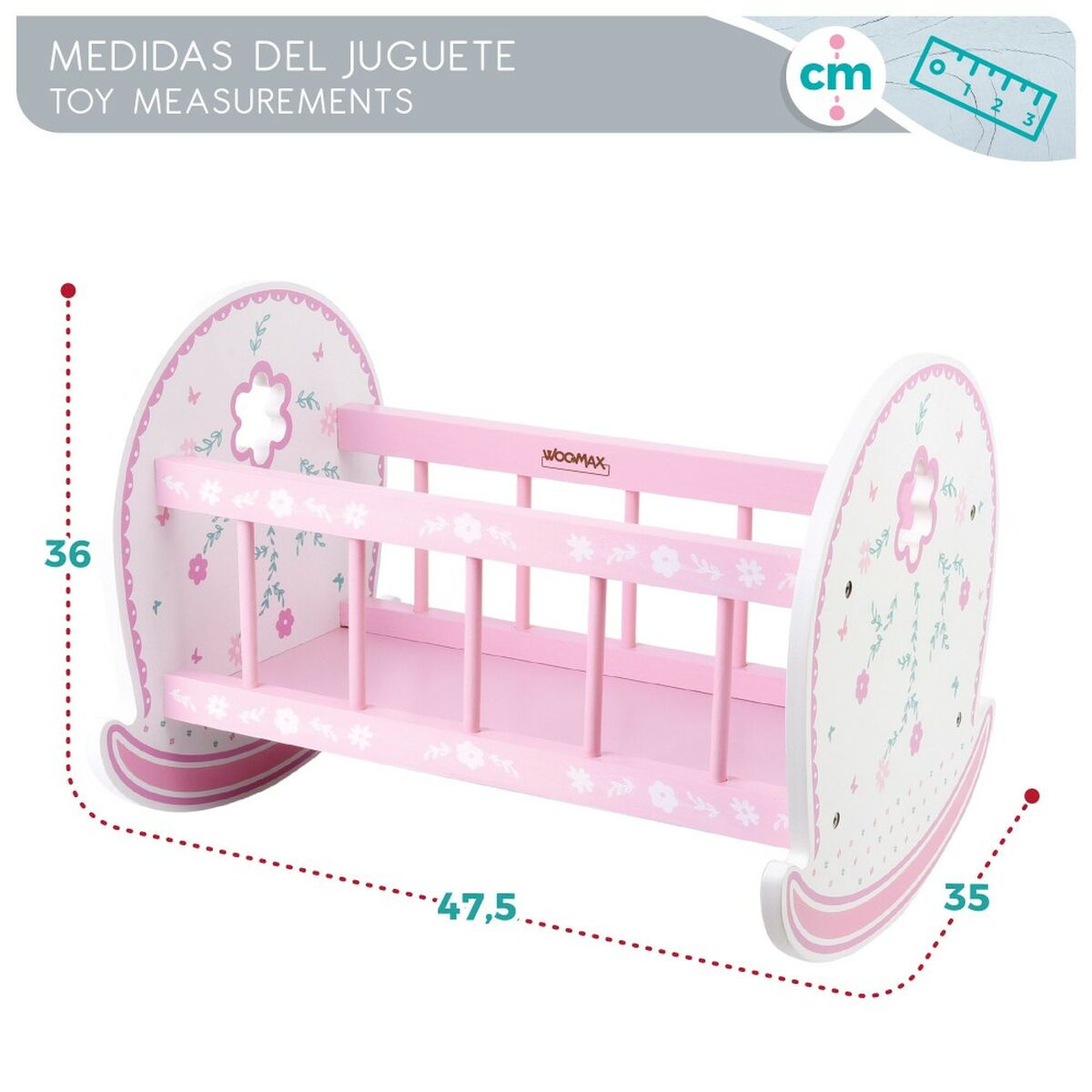 Pătuț pentru Păpuși Woomax 2 Unități 47 x 35 x 35 cm - Jucarii si jocuri, Păpuși și accesorii