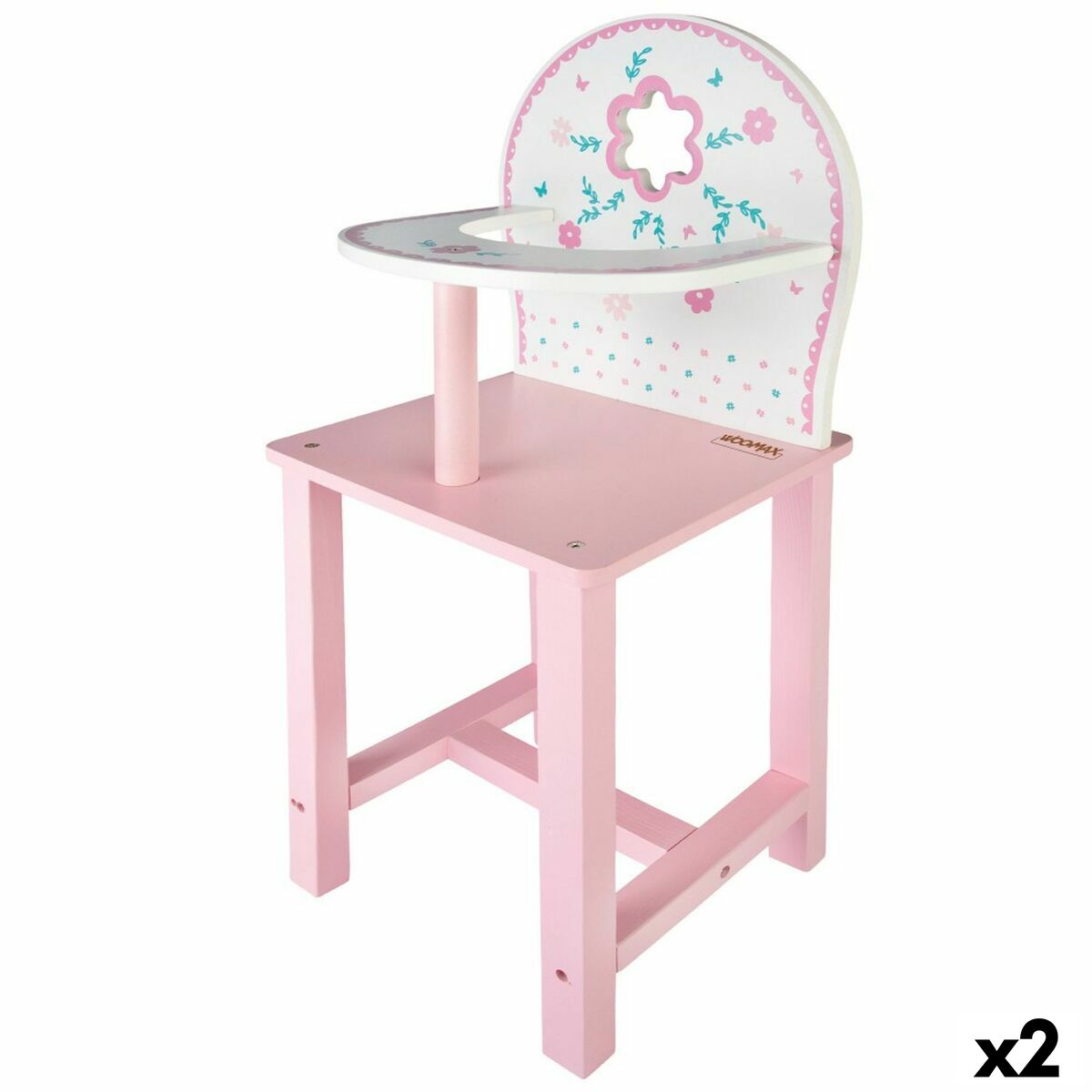 Scaun înalt Woomax 25 x 55 x 20 cm Păpuși Alb Roz 2 Unități - Jucarii si jocuri, Păpuși și accesorii