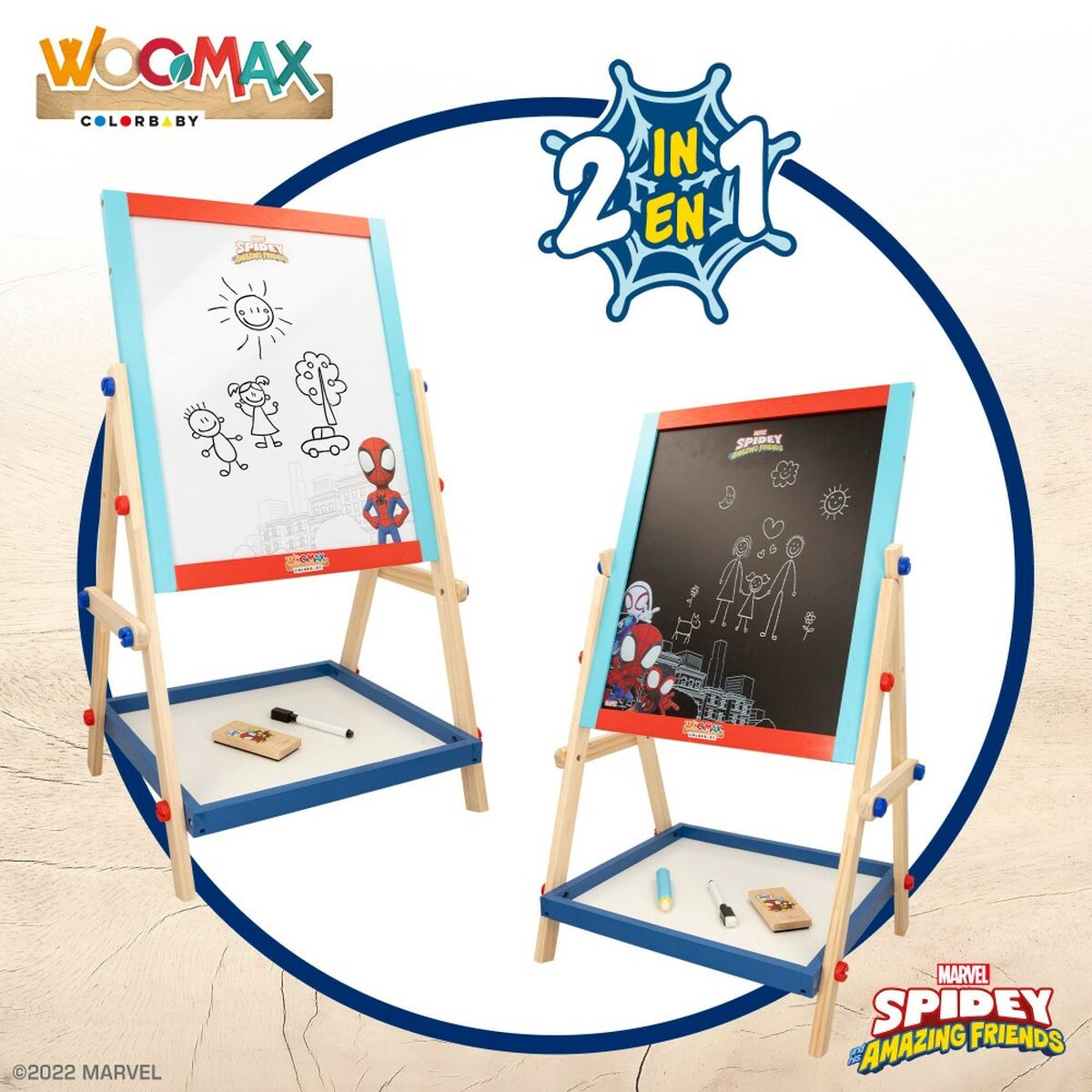 Tablă 2 în 1 Spidey 5 Piese 4 Unități 40 x 64,5 x 31,5 cm - Jucarii si jocuri, Activități creative