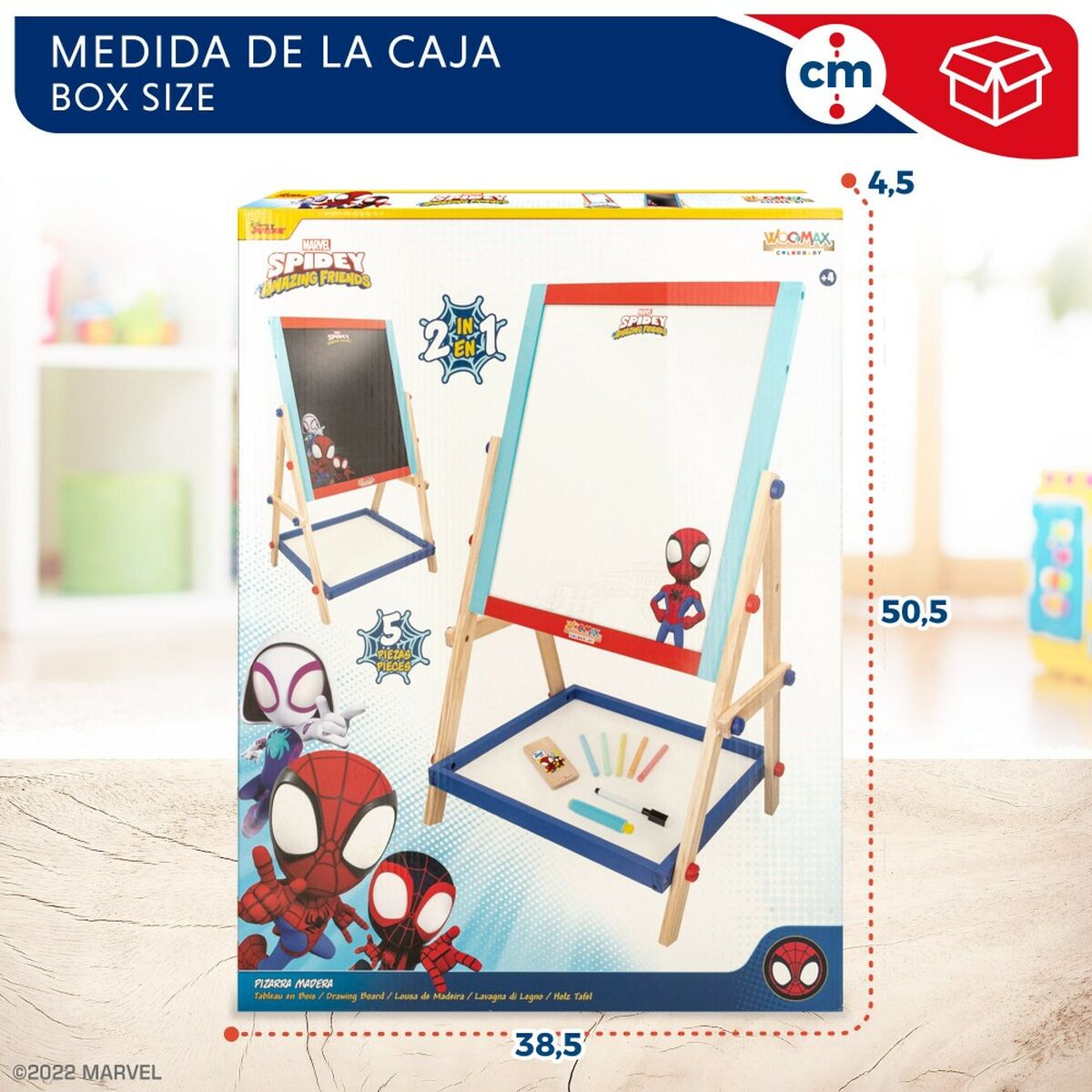 Tablă 2 în 1 Spidey 5 Piese 4 Unități 40 x 64,5 x 31,5 cm - Jucarii si jocuri, Activități creative