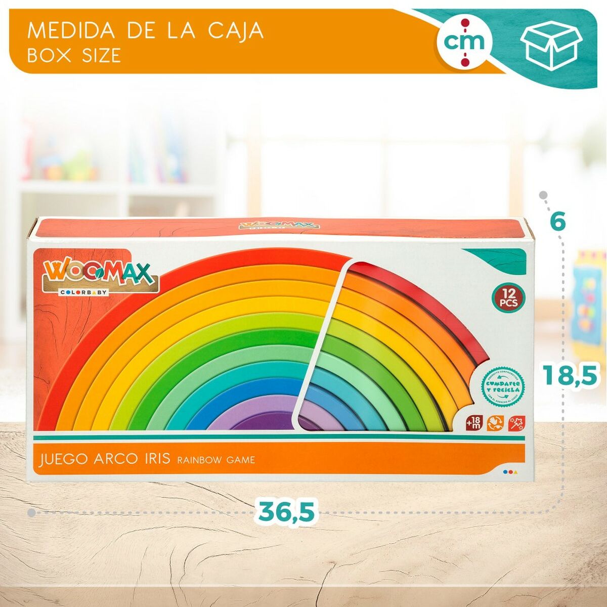 Puzzle pentru Copii din Lemn Woomax Curcubeu 11 Piese 2 Unități - Jucarii si jocuri, Puzzle-uri și puzzle-uri