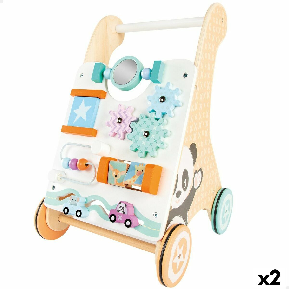 Cadru de mers cu roți Woomax Centru de activităţi 2 Unități 29,5 x 47 x 33 cm - Bebelus, Jucăriile copilăriei timpurii