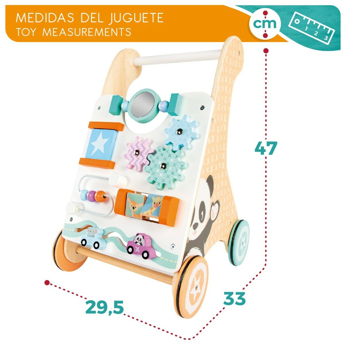 Cadru de mers cu roți Woomax Centru de activităţi 2 Unități 29,5 x 47 x 33 cm - Bebelus, Jucăriile copilăriei timpurii