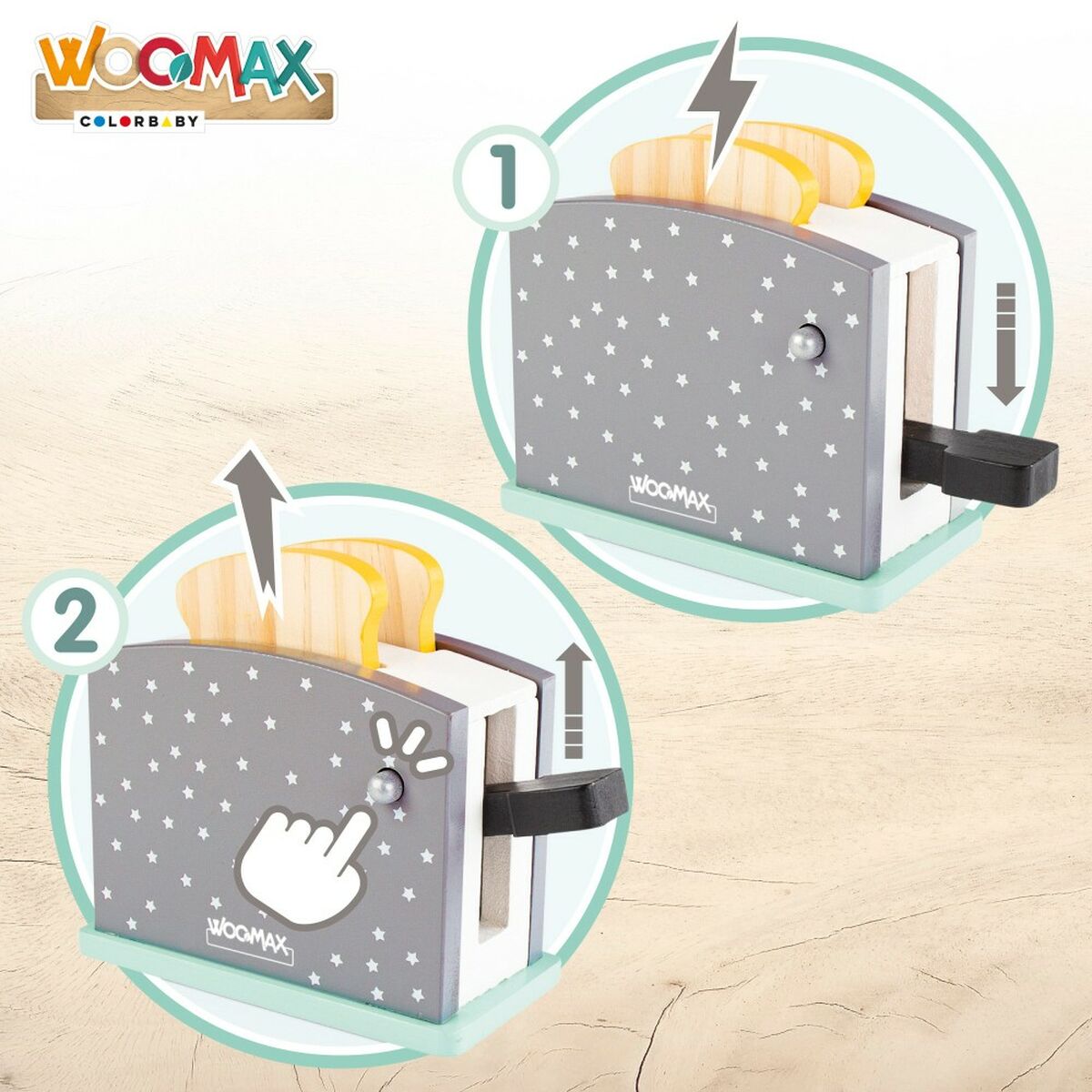 Toaster jucărie Woomax 8 Piese 19,5 x 12,5 x 8 cm (4 Unități) - Jucarii si jocuri, Imitații de jocuri