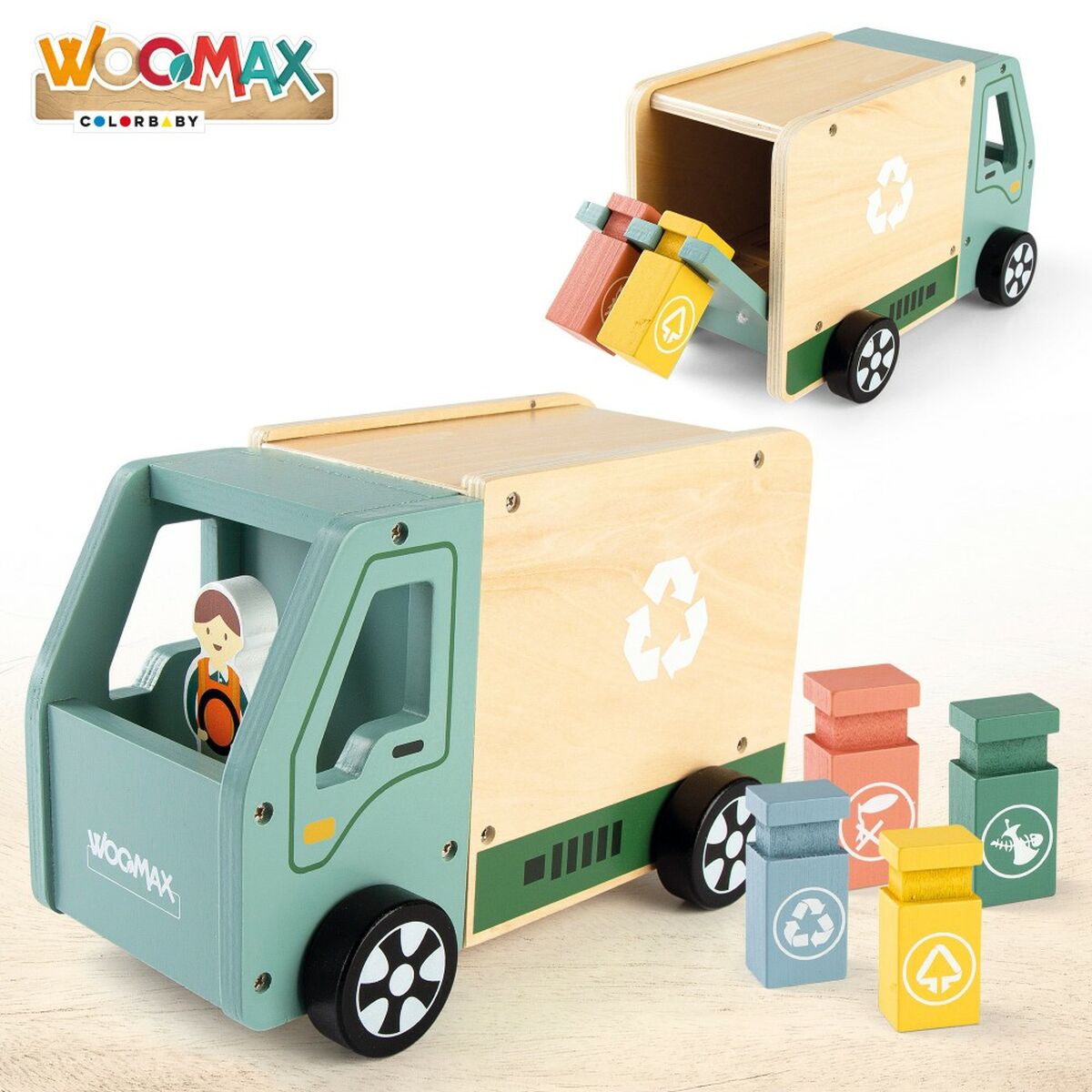 Autogunoieră Woomax Jucărie 8 Piese 24 x 15 x 13,5 cm (4 Unități) - Jucarii si jocuri, Vehicule