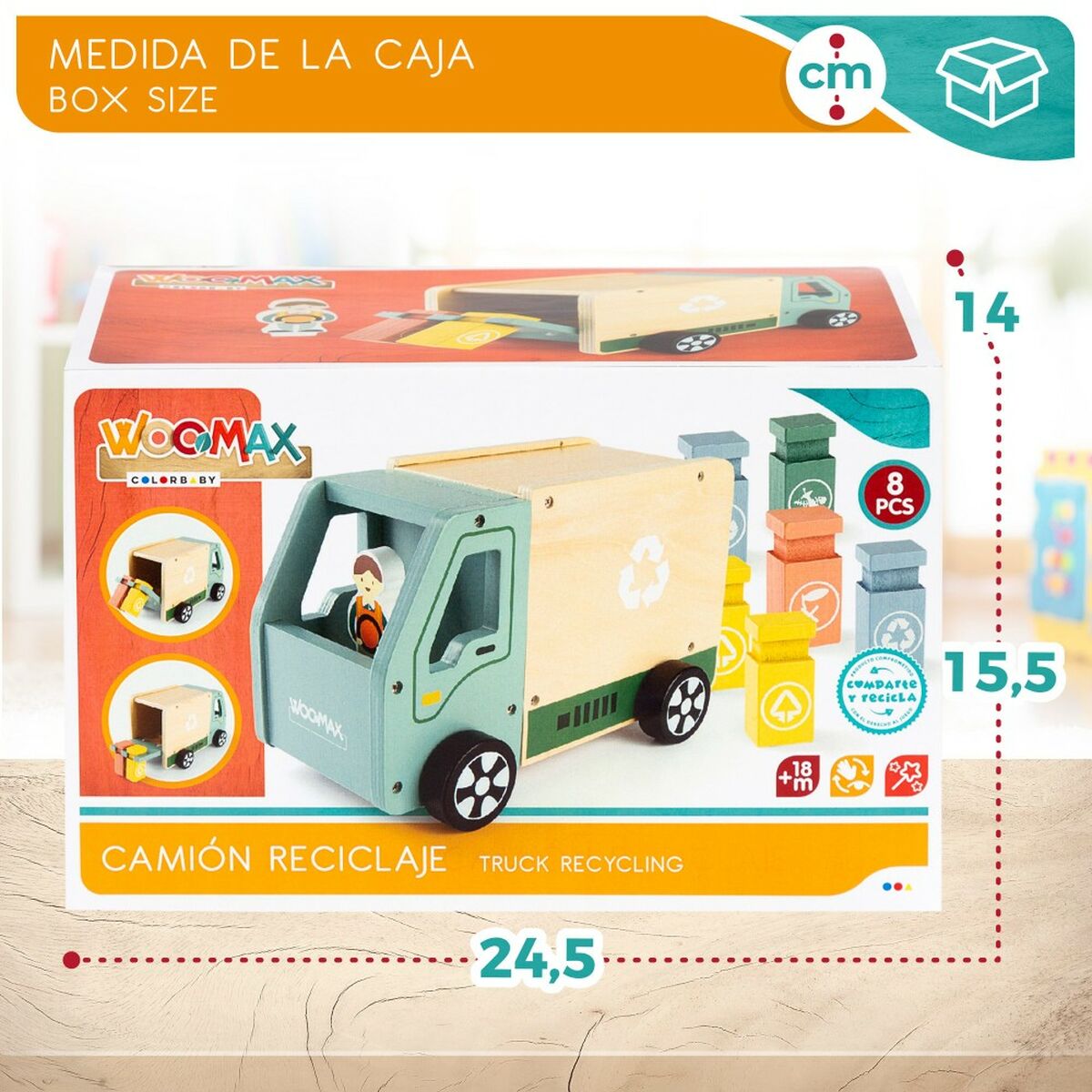 Autogunoieră Woomax Jucărie 8 Piese 24 x 15 x 13,5 cm (4 Unități) - Jucarii si jocuri, Vehicule