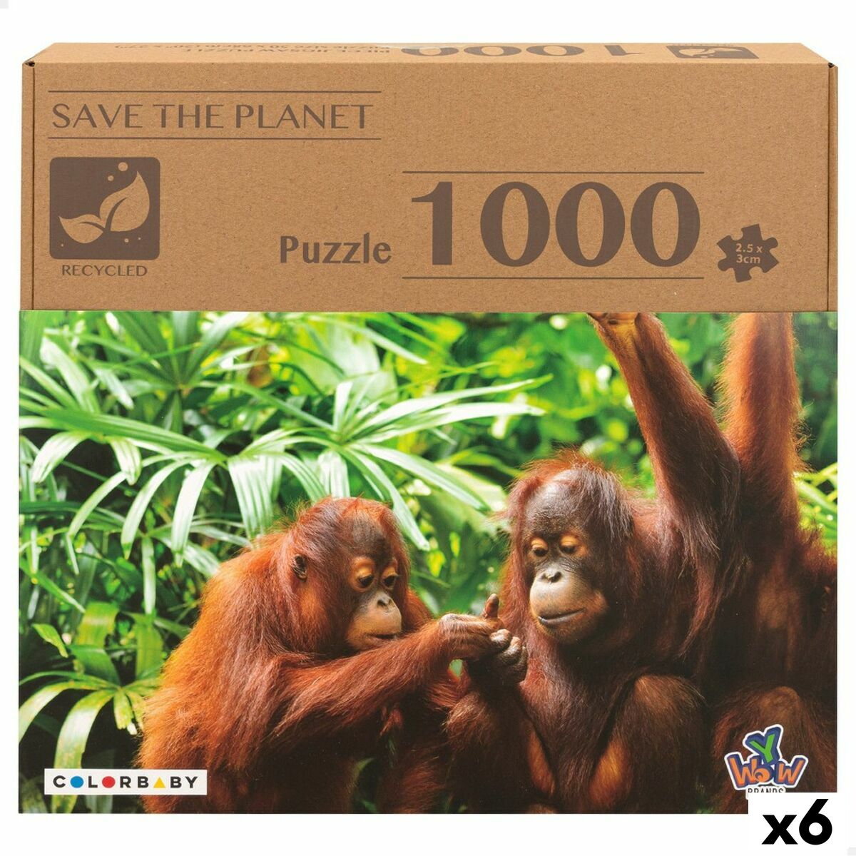 Puzzle Colorbaby Orangutan 6 Unități 68 x 50 x 0,1 cm - Jucarii si jocuri, Puzzle-uri și puzzle-uri