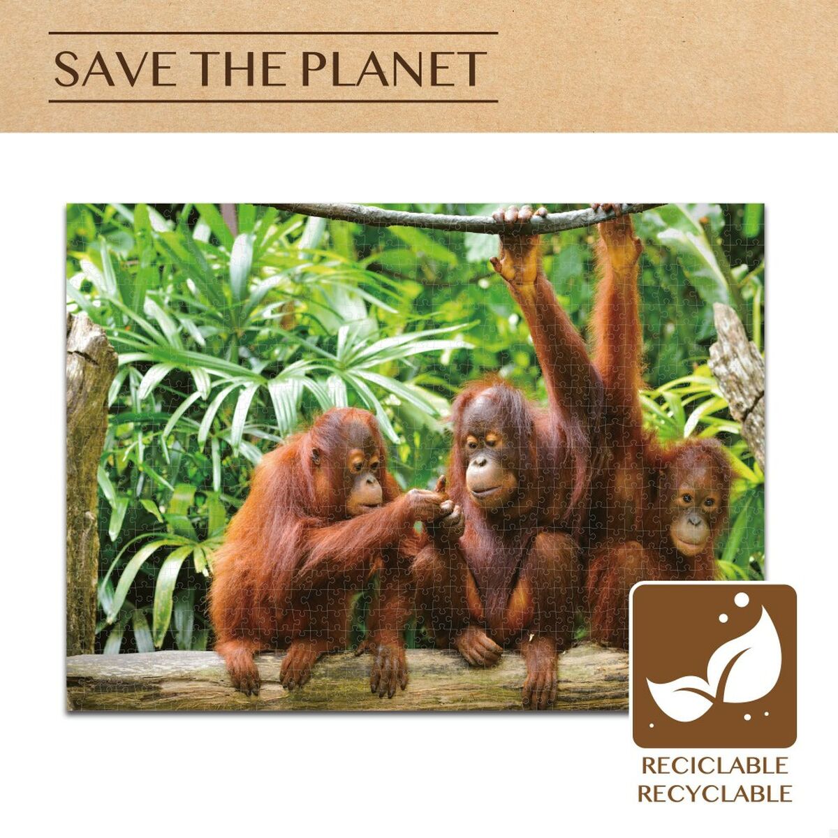 Puzzle Colorbaby Orangutan 6 Unități 68 x 50 x 0,1 cm - Jucarii si jocuri, Puzzle-uri și puzzle-uri