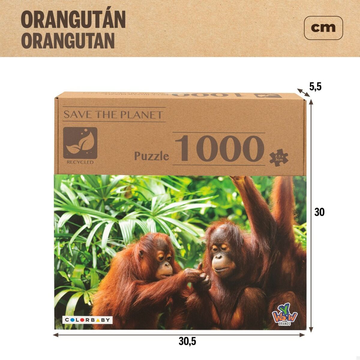 Puzzle Colorbaby Orangutan 6 Unități 68 x 50 x 0,1 cm - Jucarii si jocuri, Puzzle-uri și puzzle-uri