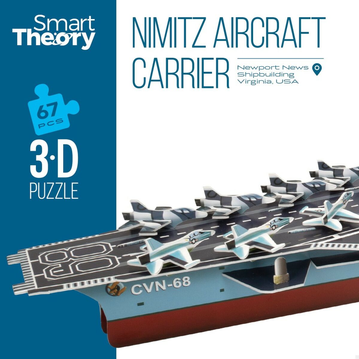Puzzle 3D Colorbaby Nimitz Portavion 67 Piese 77 x 18 x 20 cm (6 Unități) - Jucarii si jocuri, Puzzle-uri și puzzle-uri