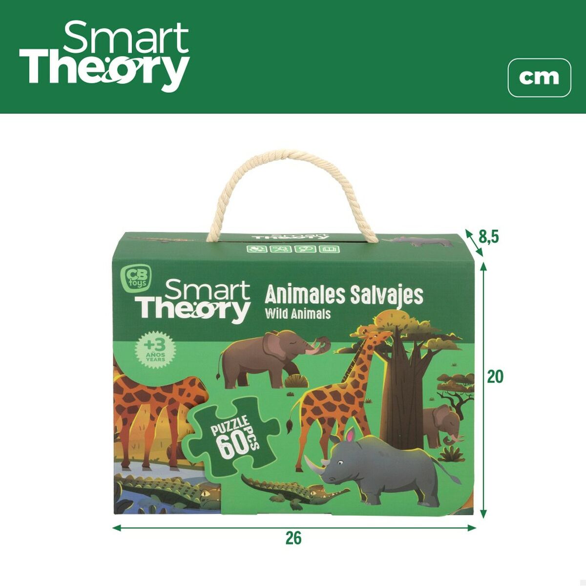 Puzzle pentru Copii Colorbaby Wild Animals 60 Piese 60 x 44 cm (6 Unități) - Jucarii si jocuri, Puzzle-uri și puzzle-uri