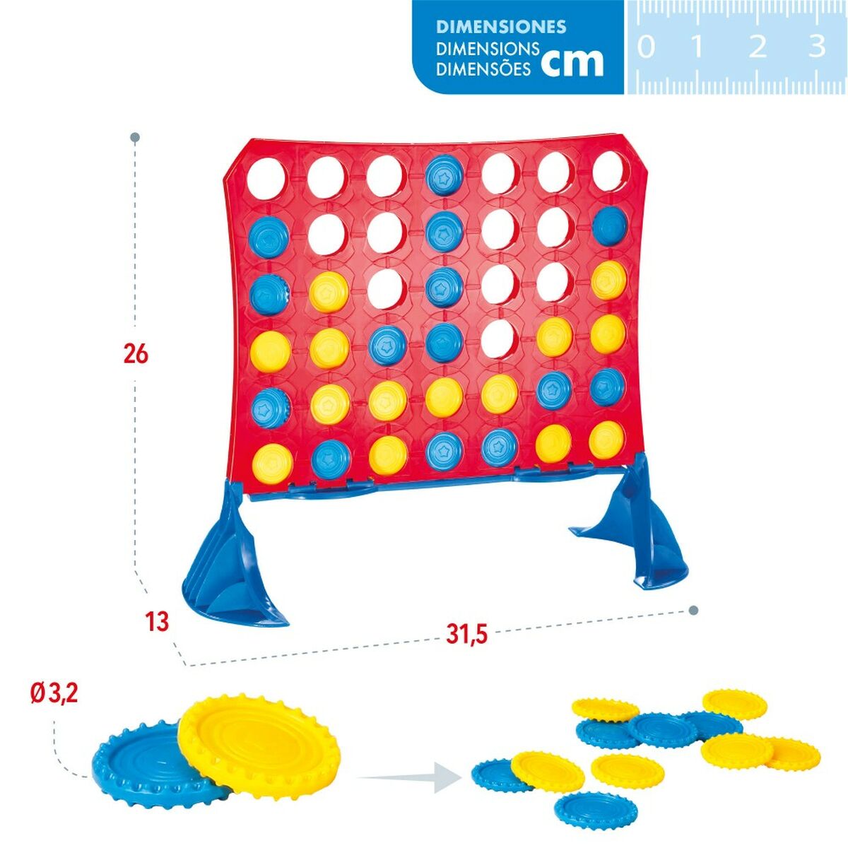 4 în Linie Colorbaby 31,5 x 26 x 13 cm (6 Unități) (42 Piese) - Jucarii si jocuri, Jocuri și accesorii