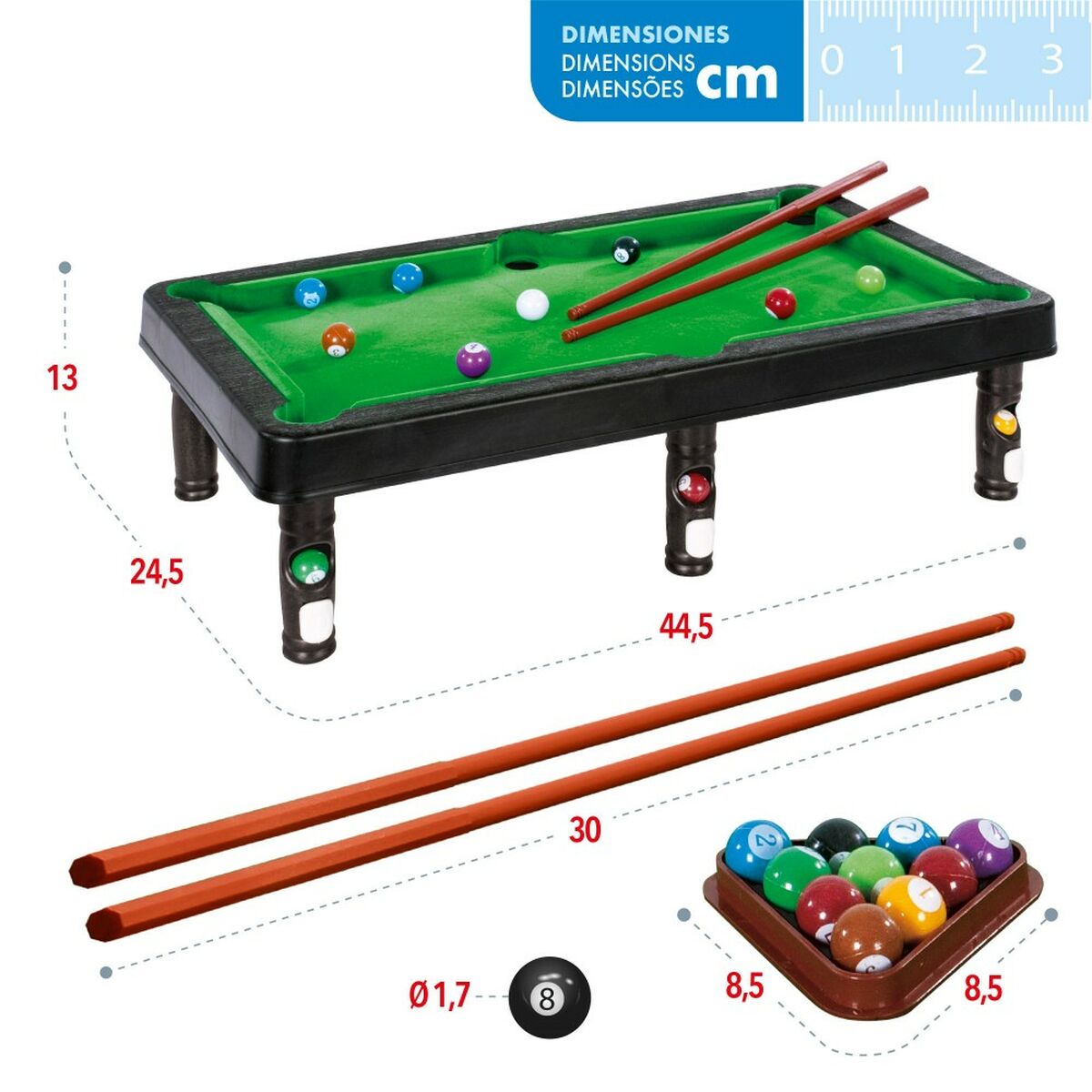 Masă de biliard Colorbaby 44,5 x 13 x 24,5 cm - Jucarii si jocuri, Jocuri și accesorii