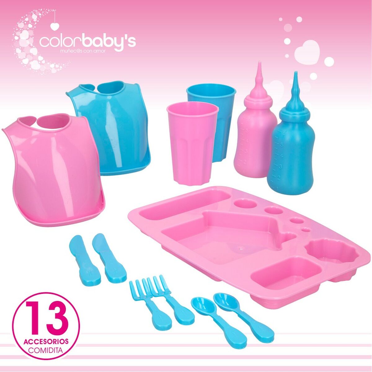 Accesorii pentru papusi Colorbaby Păpușă Bebe 20 Piese 39 x 9,5 x 21,5 cm 6 Unități - Jucarii si jocuri, Păpuși și accesorii
