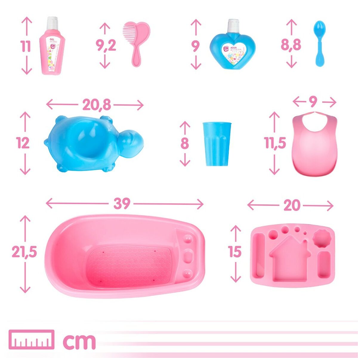 Accesorii pentru papusi Colorbaby Păpușă Bebe 20 Piese 39 x 9,5 x 21,5 cm 6 Unități - Jucarii si jocuri, Păpuși și accesorii
