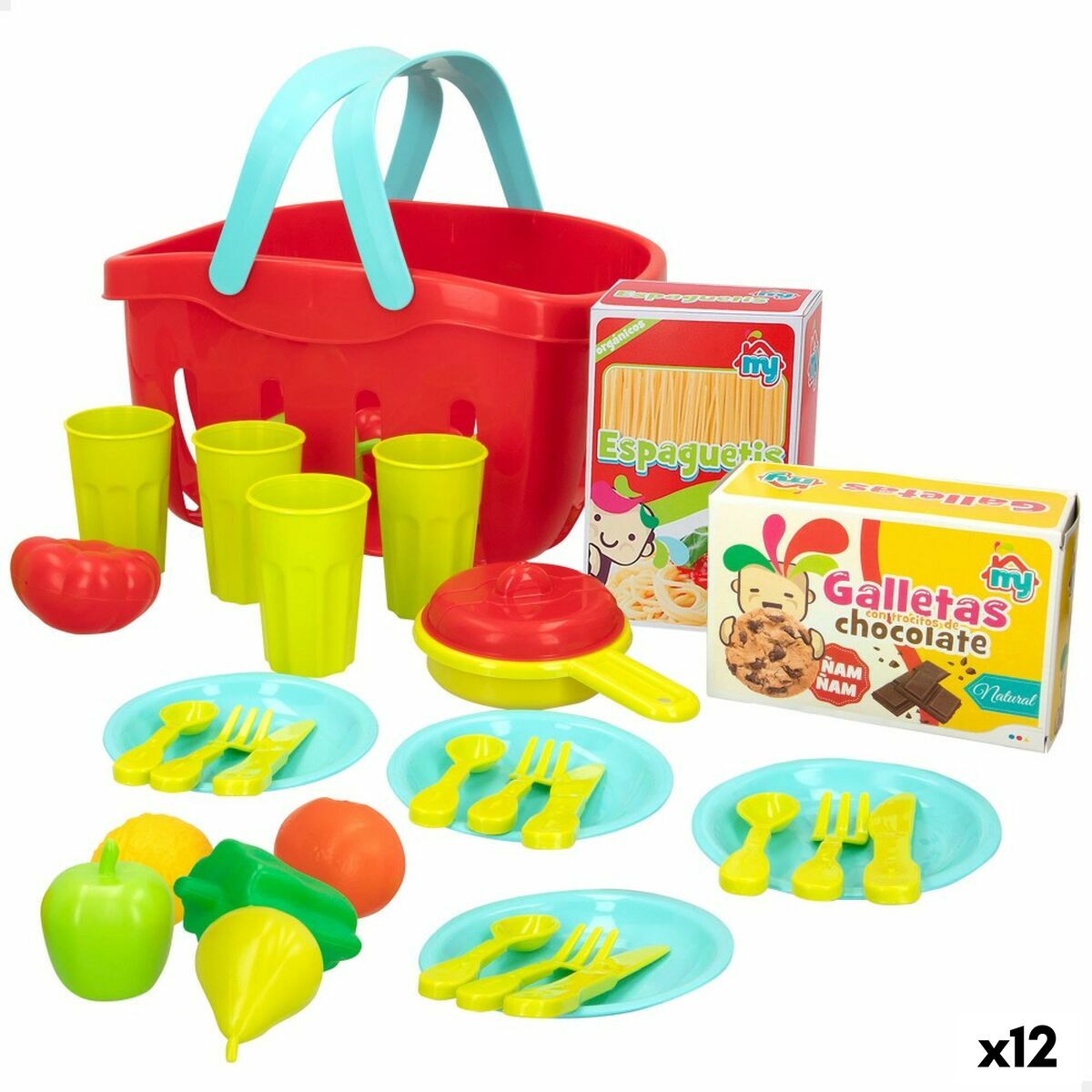 Set de Alimente de Jucărie Colorbaby Menaj și ustensile de bucătărie 33 Piese (12 Unități) - Jucarii si jocuri, Imitații de jocuri