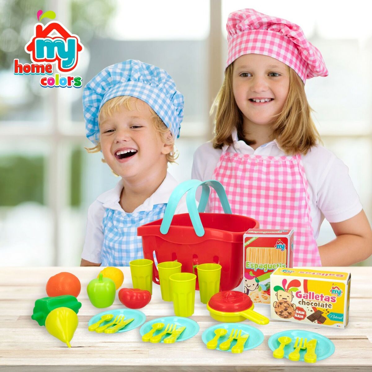 Set de Alimente de Jucărie Colorbaby Menaj și ustensile de bucătărie 33 Piese (12 Unități) - Jucarii si jocuri, Imitații de jocuri