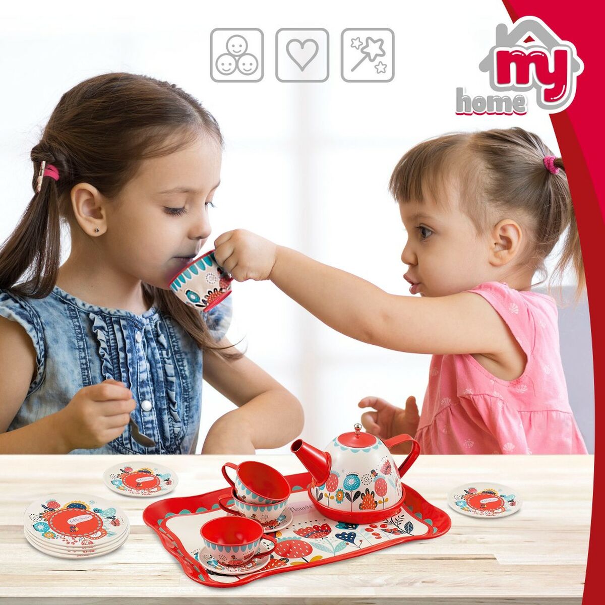 Čajový set Colorbaby My Home Jucărie 15 Piese (6 Unități) - Jucarii si jocuri, Imitații de jocuri