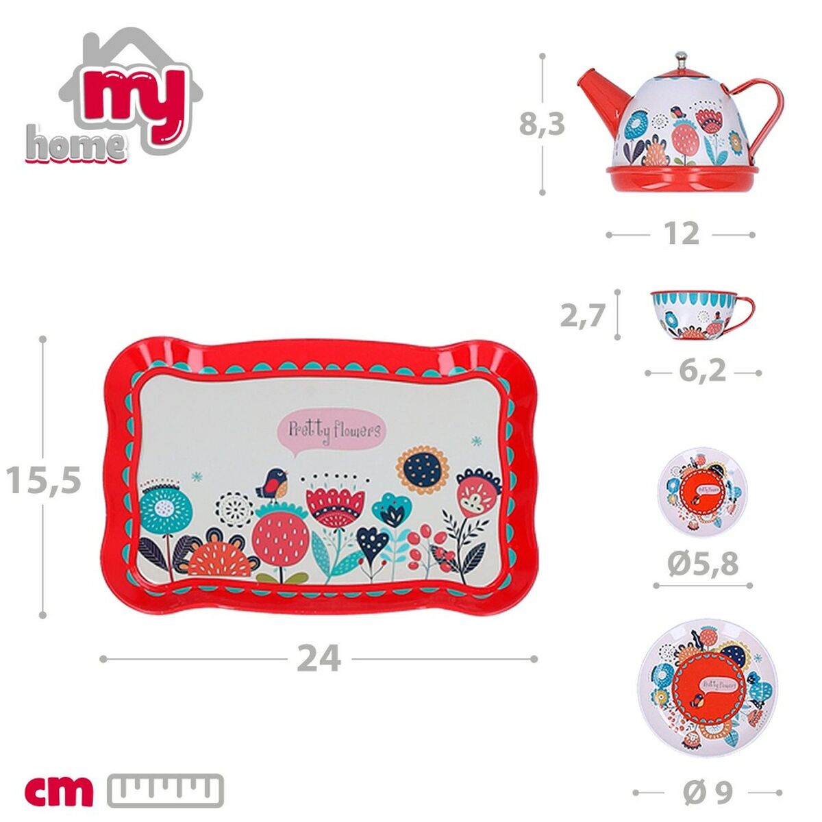 Čajový set Colorbaby My Home Jucărie 15 Piese (6 Unități) - Jucarii si jocuri, Imitații de jocuri