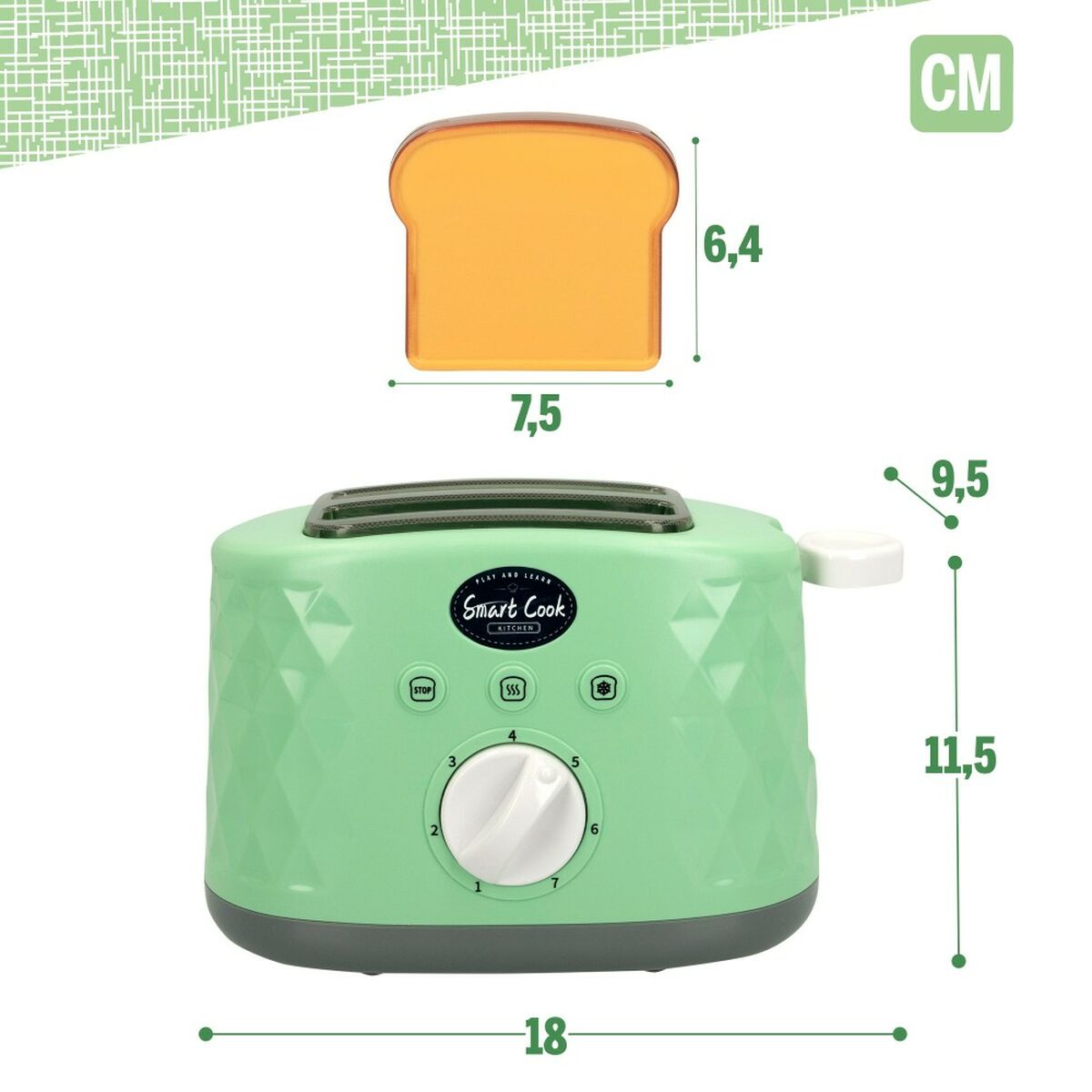 Toaster jucărie Colorbaby Sunet 18 x 11,5 x 9,5 cm (6 Unități) - Jucarii si jocuri, Imitații de jocuri