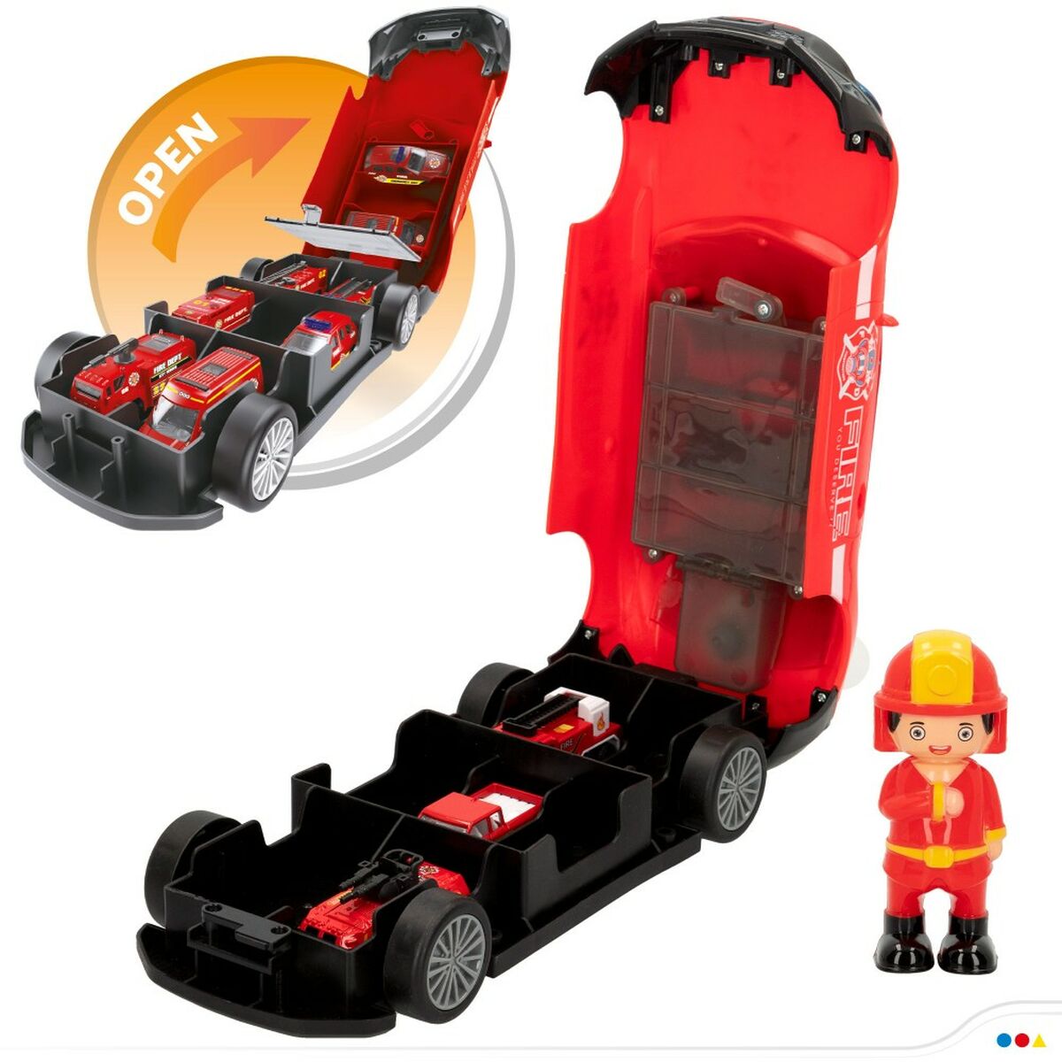 Set de Jucării cu Vehicule Speed & Go 30 x 9,5 x 13 cm Pompier Lumină Sunet 4 Unități - Jucarii si jocuri, Vehicule