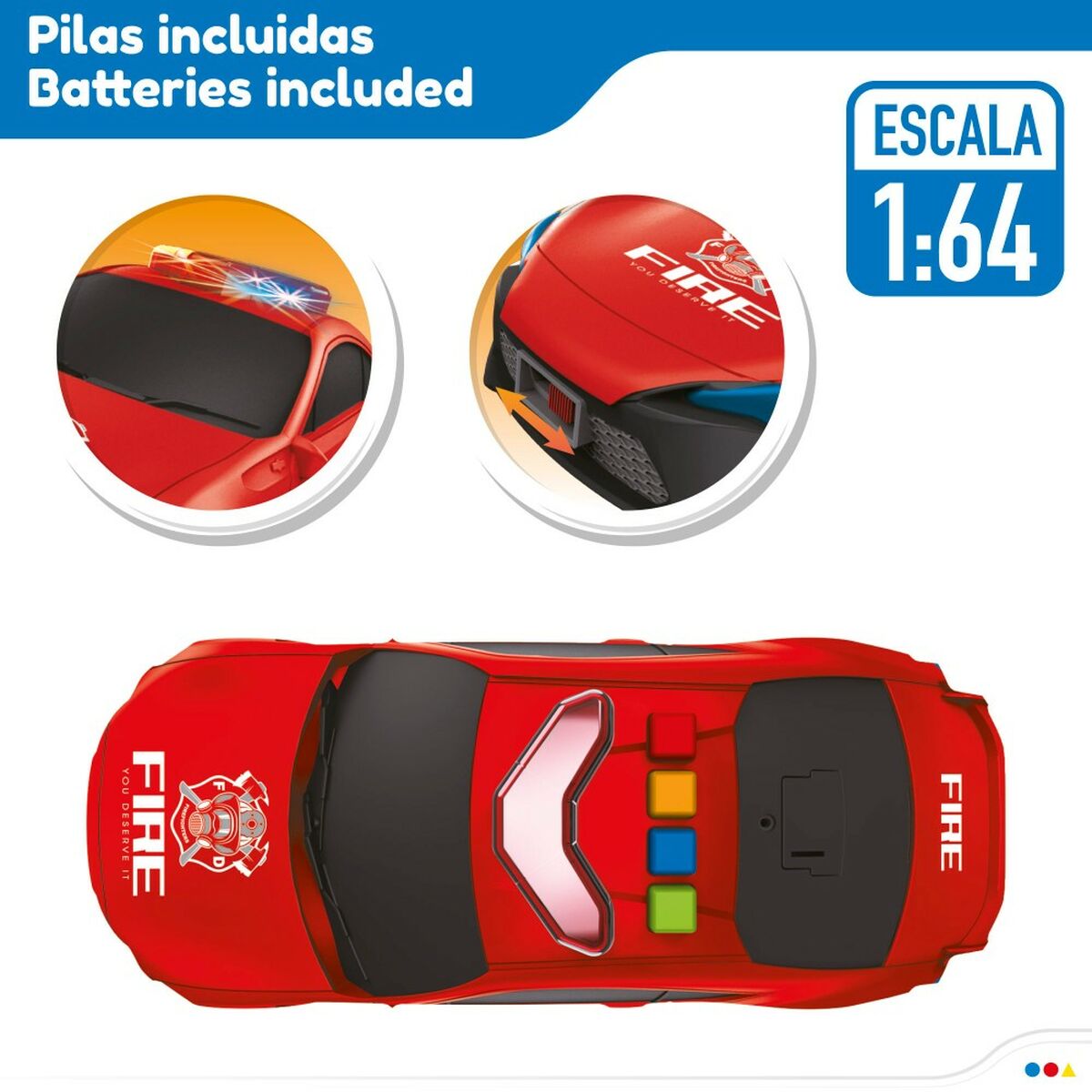 Set de Jucării cu Vehicule Speed & Go 30 x 9,5 x 13 cm Pompier Lumină Sunet 4 Unități - Jucarii si jocuri, Vehicule