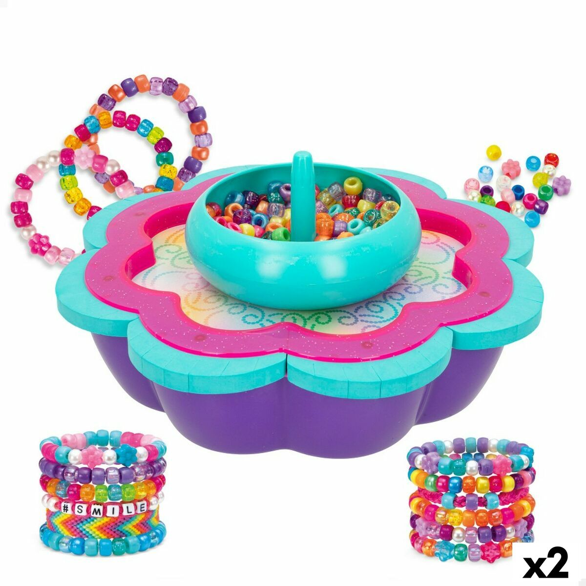 Kit de Creare Brățări Cra-Z-Art Shimmer 'n' Sparkle Plastic 22,5 x 6,5 x 22,5 cm 2 în 1 (2 Unități) - Jucarii si jocuri, Activități creative