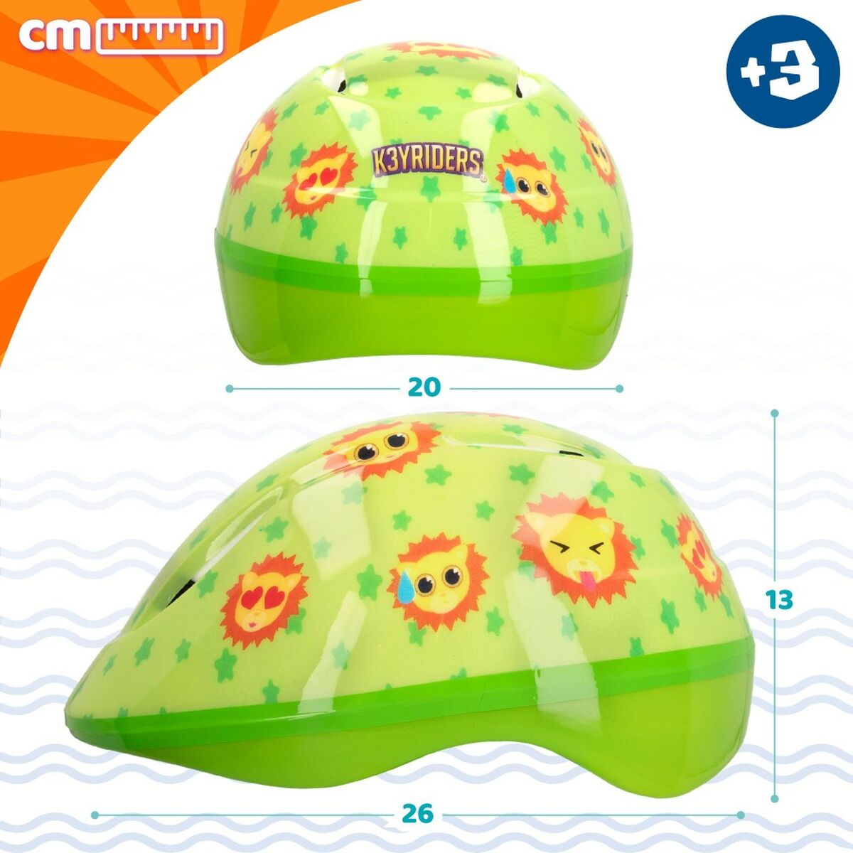 Cască pentru Copii K3yriders Lion 52-55 cm (4 Unități) - Sport și în aer liber, Ciclism