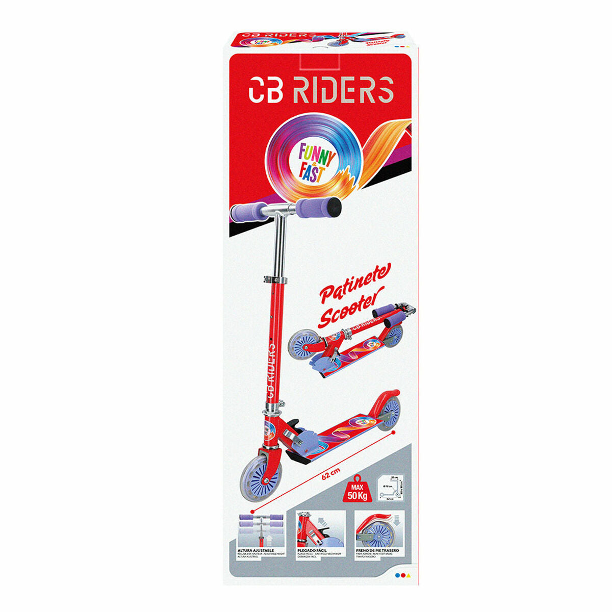 Trotinetă Colorbaby Roșu 6 Unități - Jucarii si jocuri, În aer liber și sport