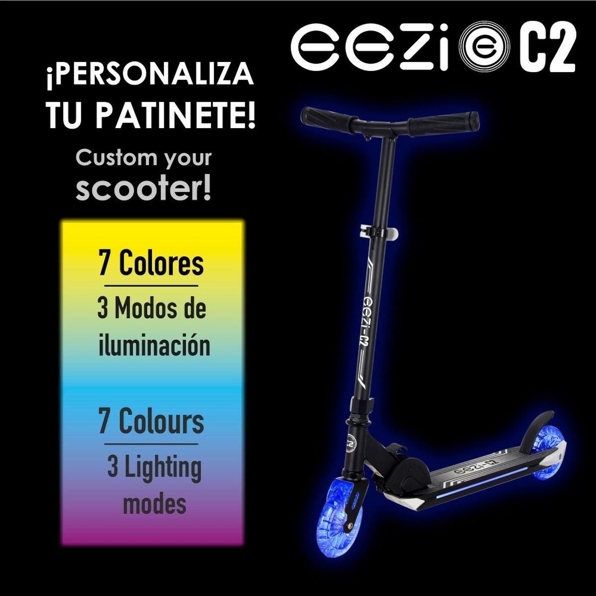 Trotinetă Eezi Negru 2 Unități - Jucarii si jocuri, În aer liber și sport