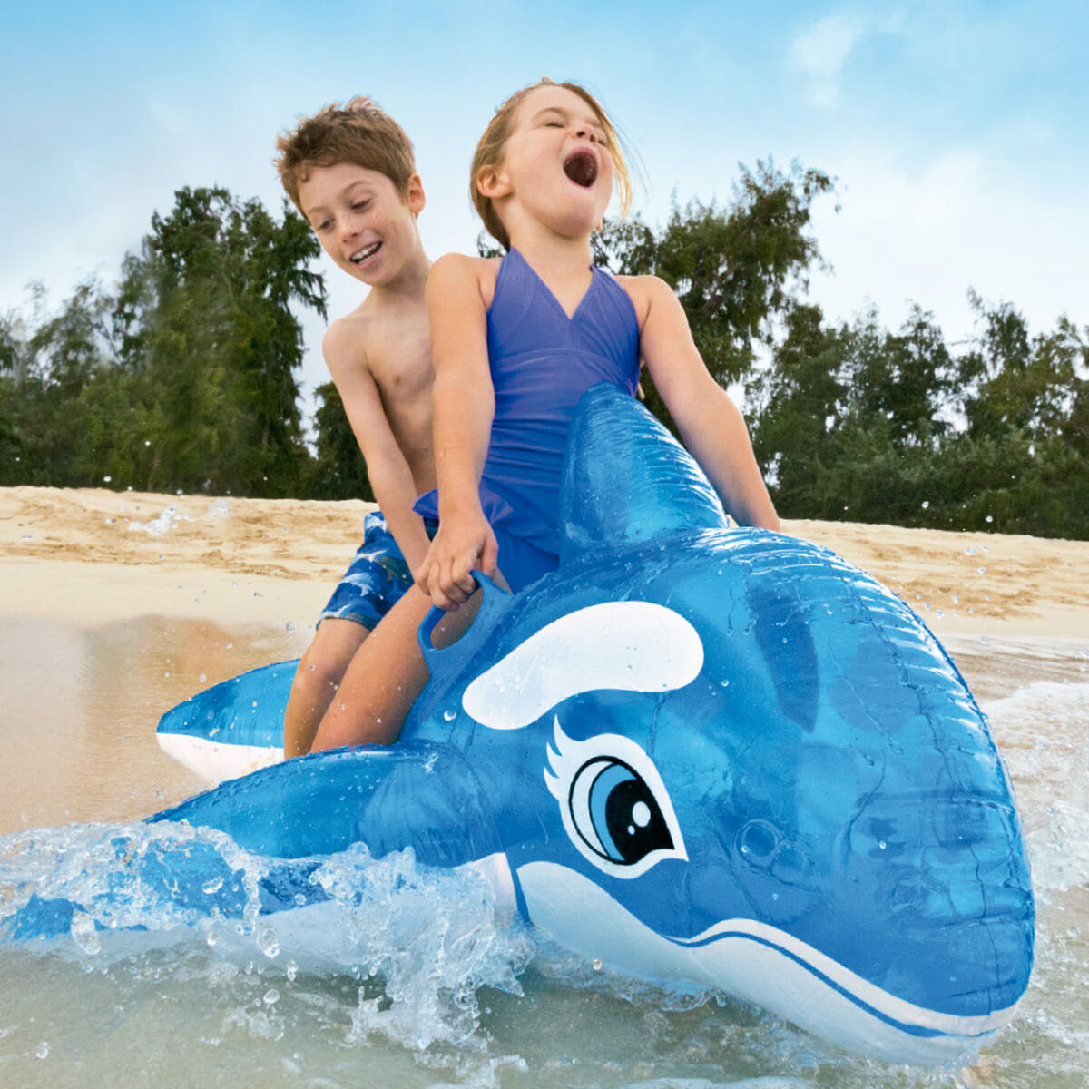 Figurină Gonflabilă pentru Piscină Intex Balenă 152 x 114 cm (6 Unități) - Jucarii si jocuri, În aer liber și sport