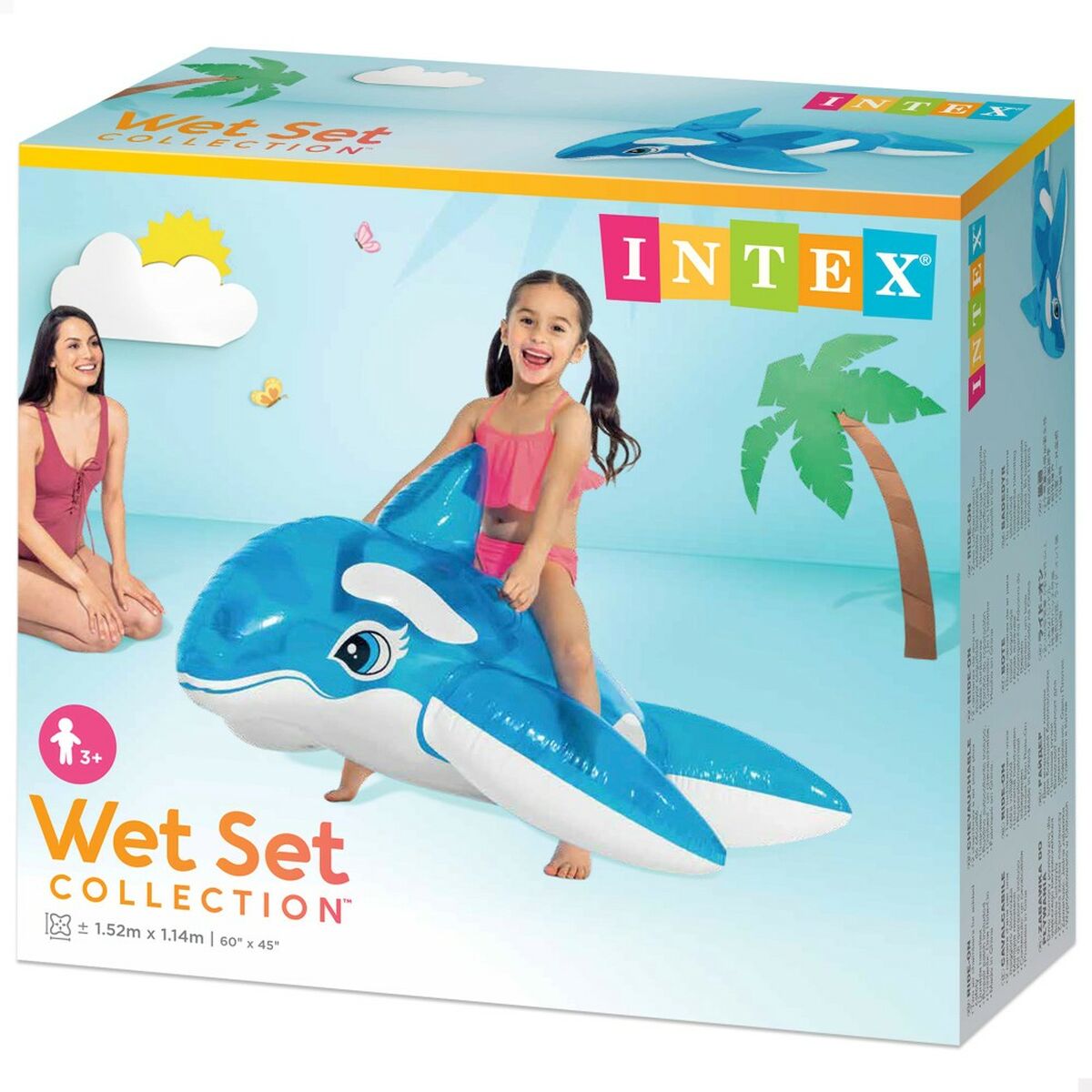 Figurină Gonflabilă pentru Piscină Intex Balenă 152 x 114 cm (6 Unități) - Jucarii si jocuri, În aer liber și sport