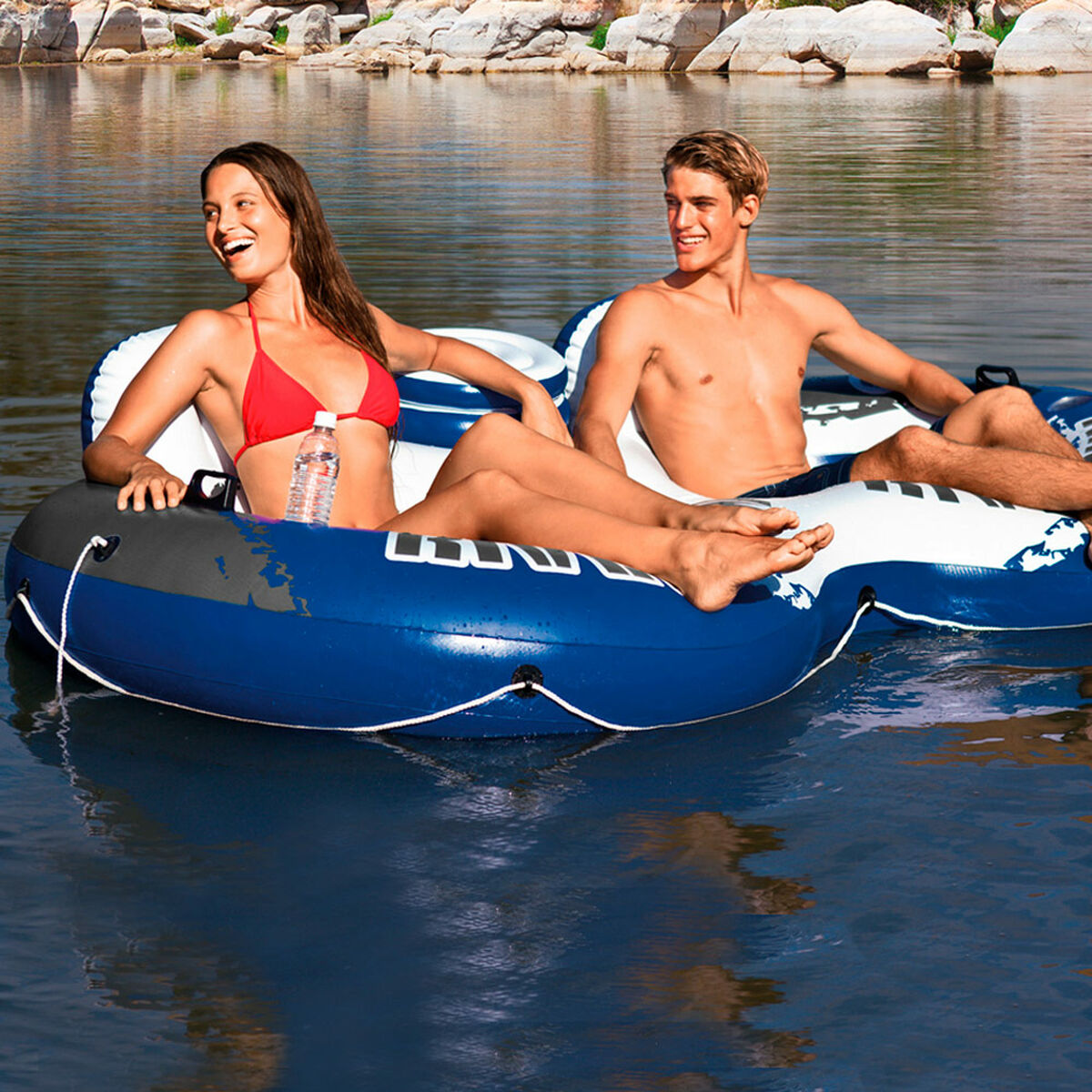 Roată gonflabilă Intex River Run 2 243 x 51 x 157 cm Albastru Alb (3 Unități) - Jucarii si jocuri, În aer liber și sport