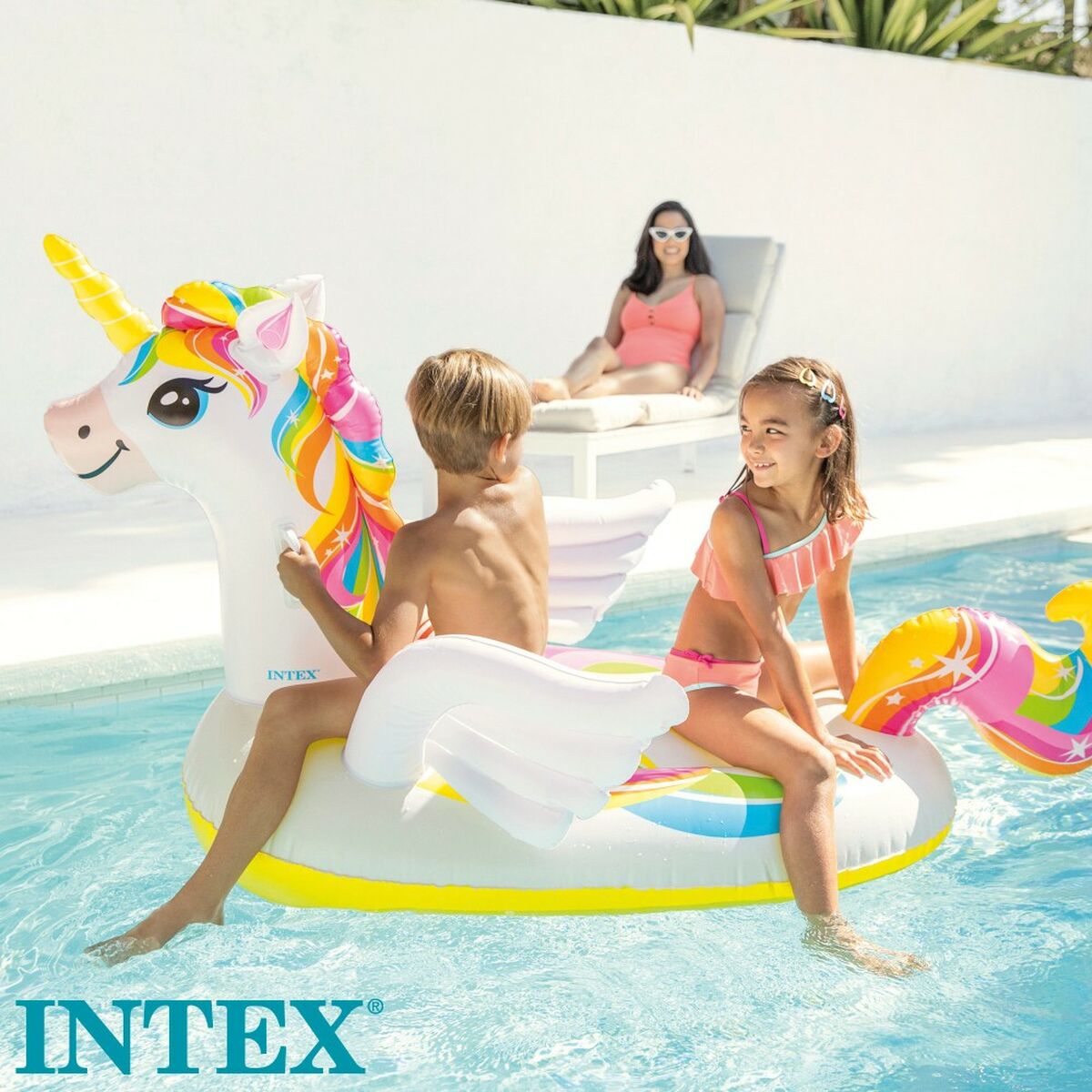 Saltea Gonflabilă Unicorn Intex 201 x 97 x 140 cm (4 Unități) - Jucarii si jocuri, În aer liber și sport