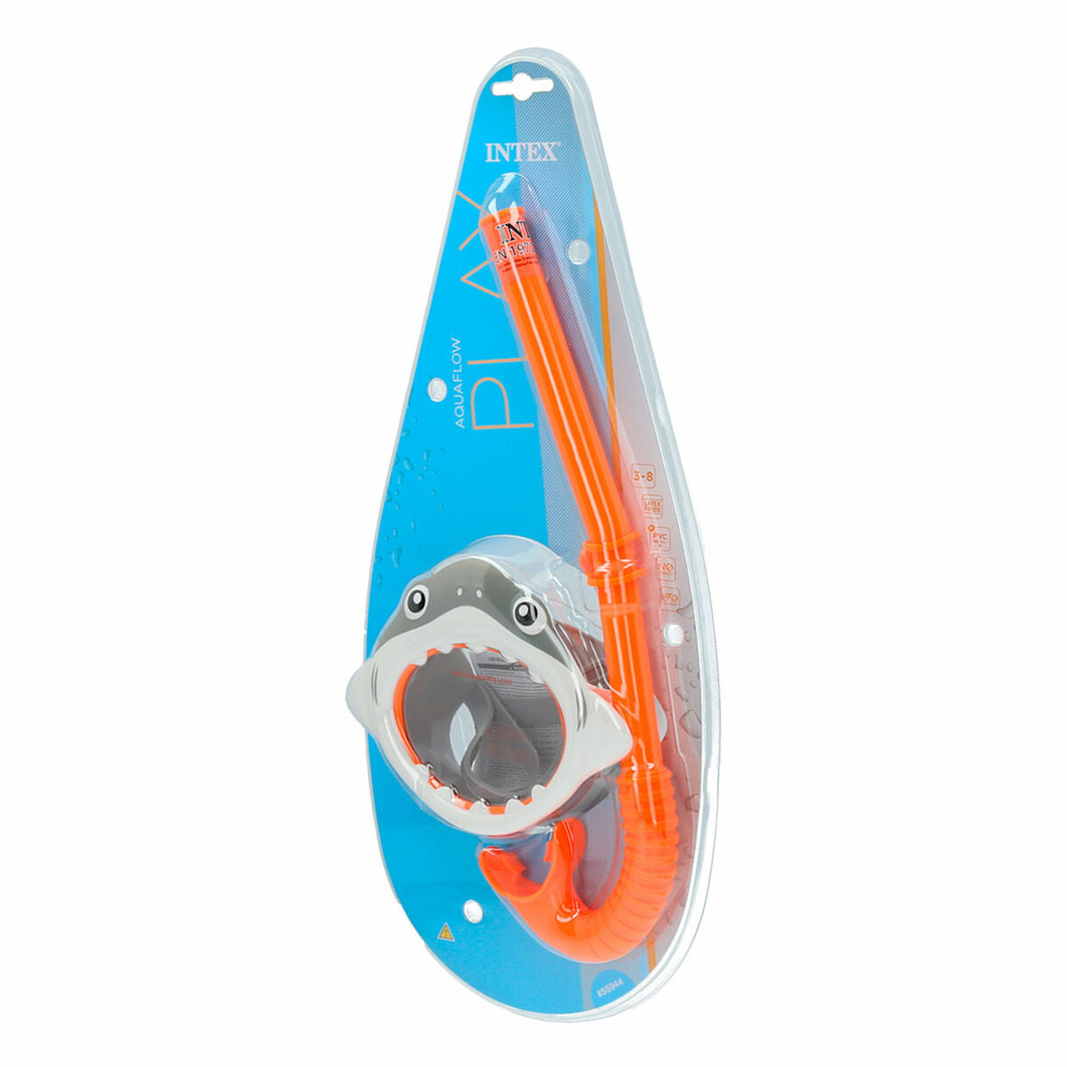 Ochelari de Scufundare cu Tub pentru Copii Intex Rechin (6 Unități) - Sport și în aer liber, Sporturi acvatice