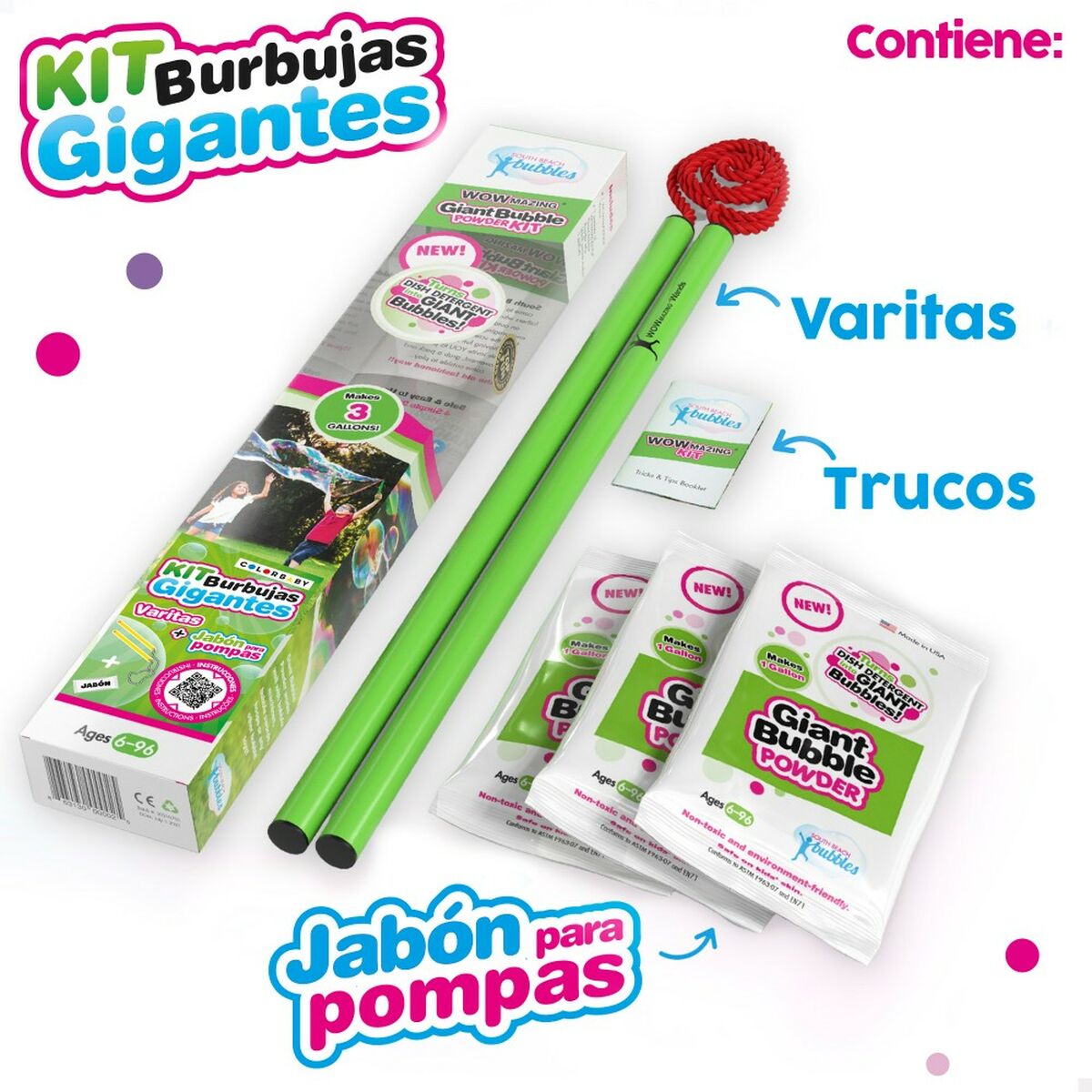 Joc cu Baloane de Săpun WOWmazing 41 cm (24 Unități) - Jucarii si jocuri, În aer liber și sport