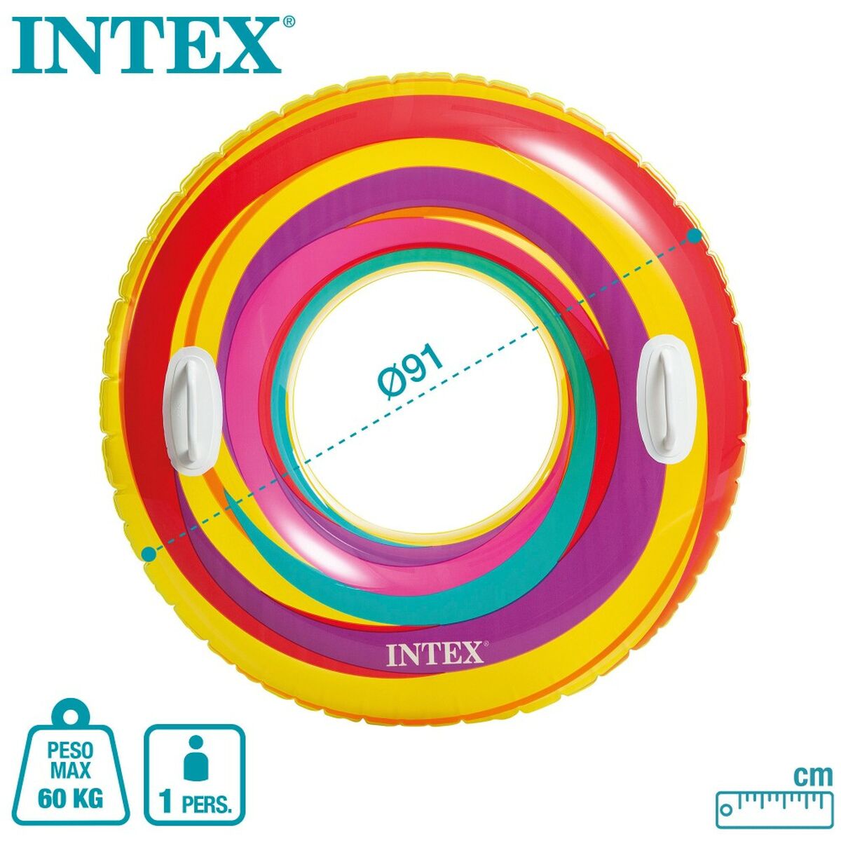 Colac Gonflabil Gogoașă Intex Ø 91 cm 91 x 22 x 91 cm (24 Unități) - Jucarii si jocuri, În aer liber și sport