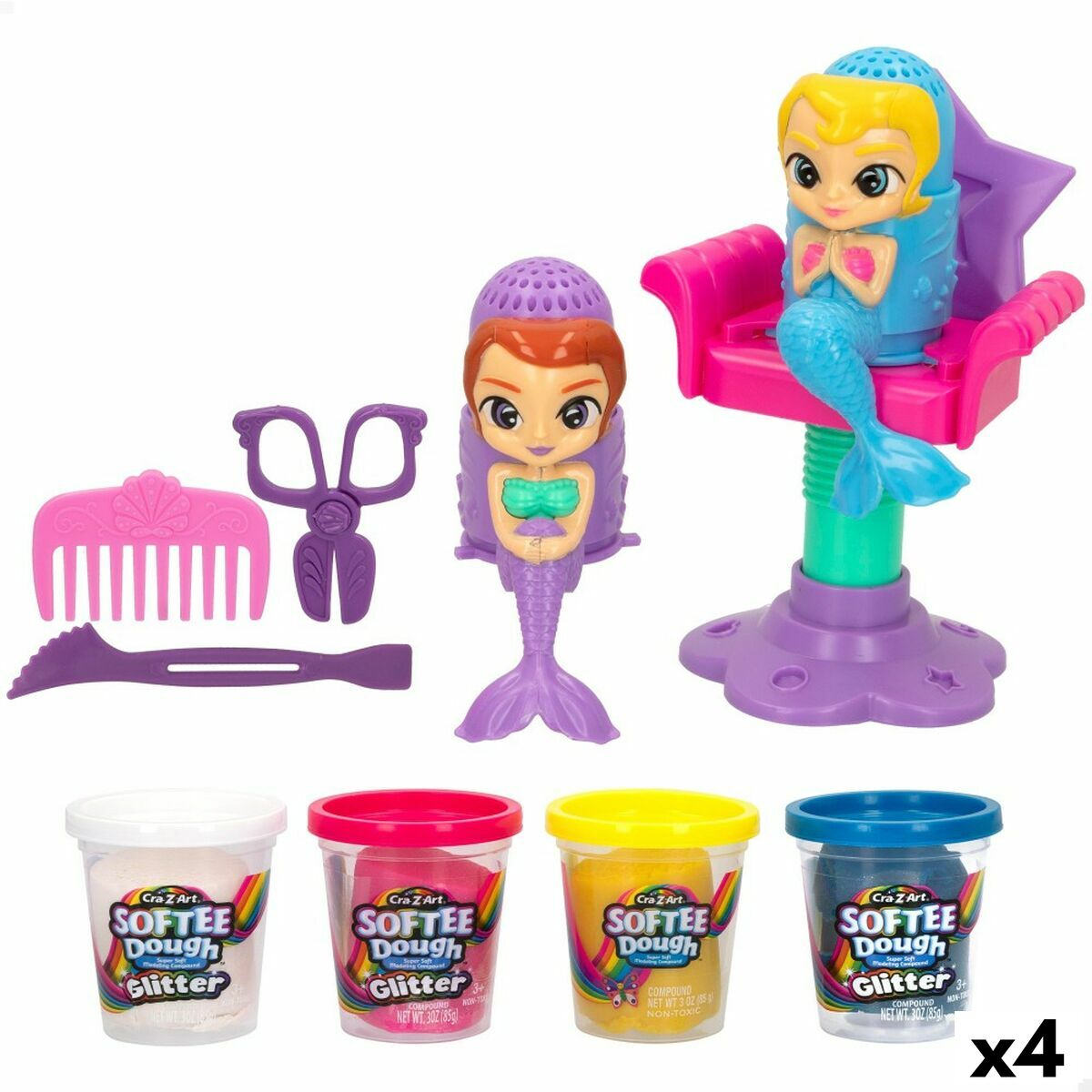 Joc de Plastilină Cra-Z-Art Softee Dough Păr sirenas (4 Unități) - Jucarii si jocuri, Activități creative