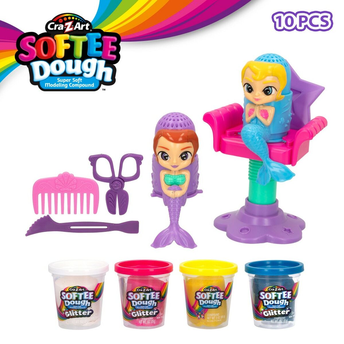 Joc de Plastilină Cra-Z-Art Softee Dough Păr sirenas (4 Unități) - Jucarii si jocuri, Activități creative
