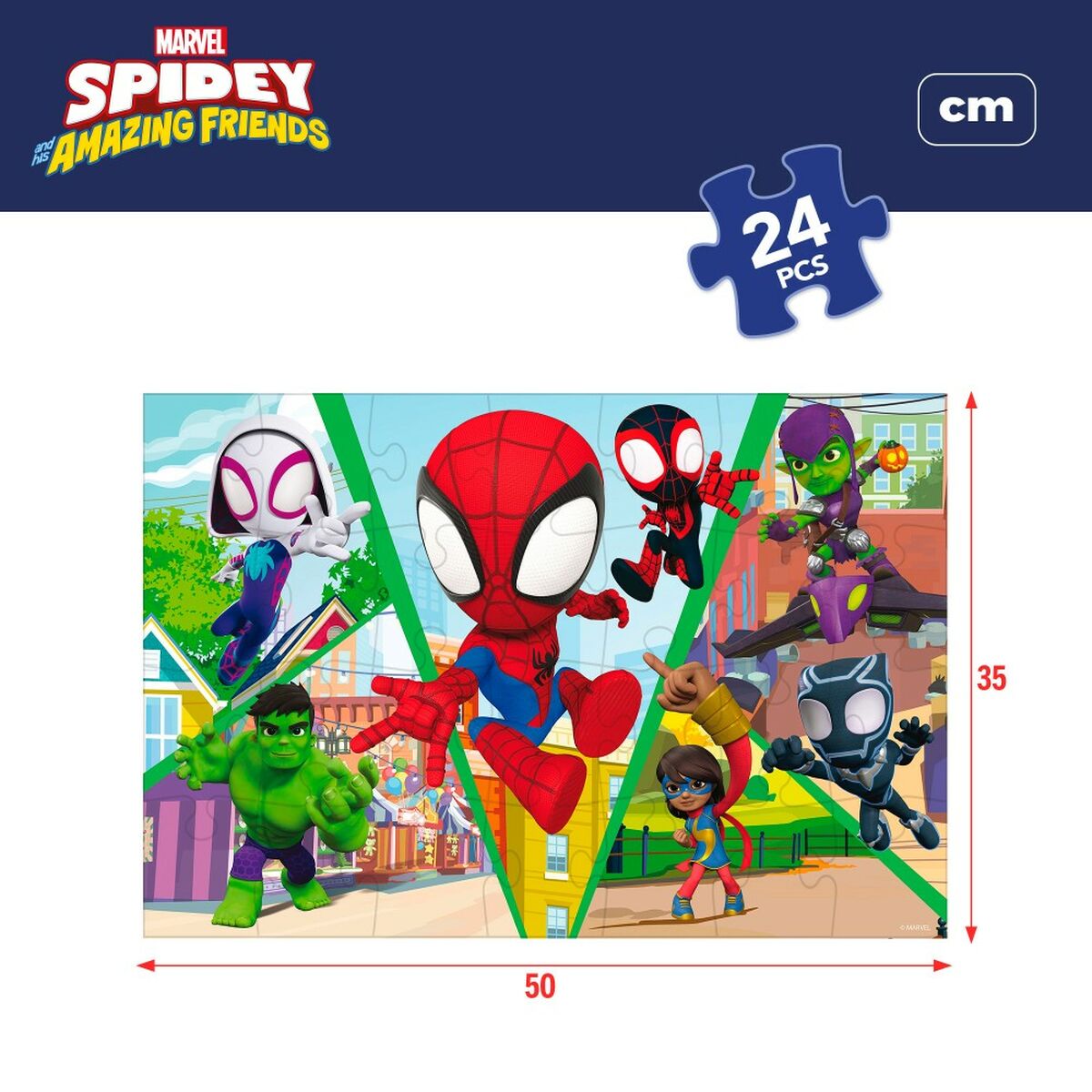 Puzzle pentru Copii Spidey Cu două fețe 50 x 35 cm 24 Piese (12 Unități) - Jucarii si jocuri, Puzzle-uri și puzzle-uri