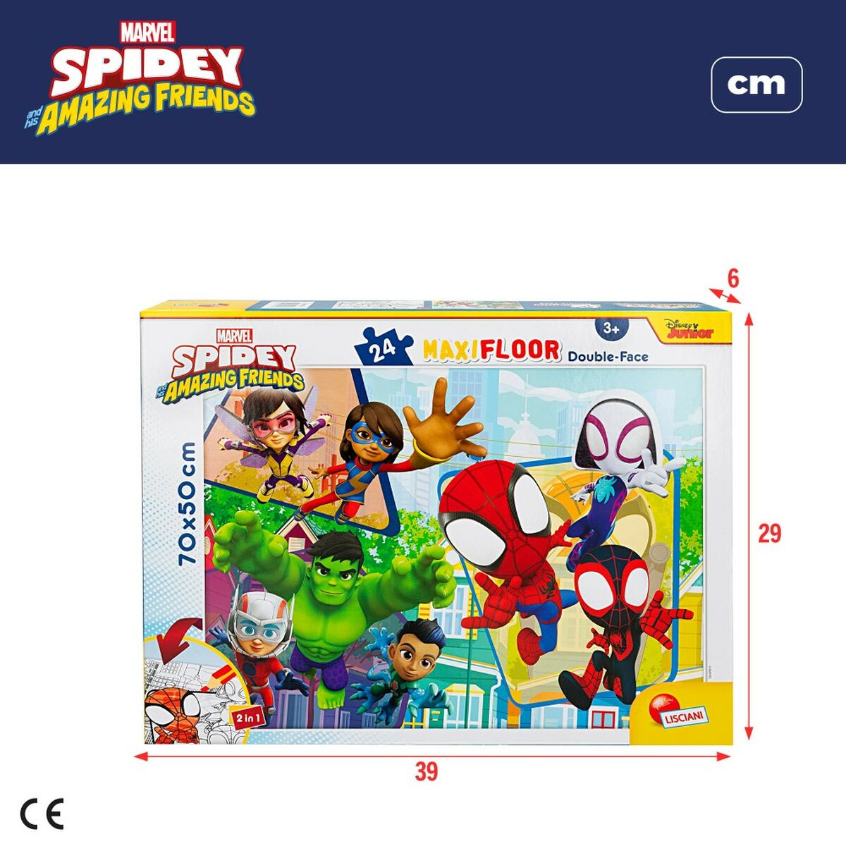 Puzzle pentru Copii Spidey Cu două fețe 24 Piese 70 x 1,5 x 50 cm (6 Unități) - Jucarii si jocuri, Puzzle-uri și puzzle-uri