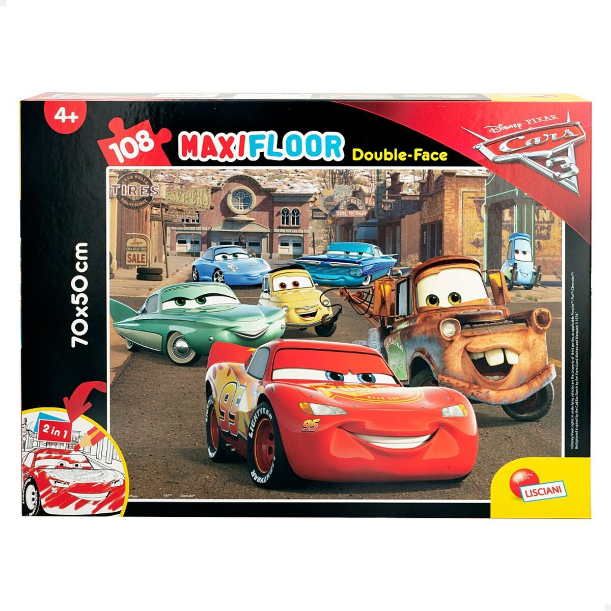 Puzzle pentru Copii Cars Cu două fețe 108 Piese 70 x 1,5 x 50 cm (6 Unități) - Jucarii si jocuri, Puzzle-uri și puzzle-uri