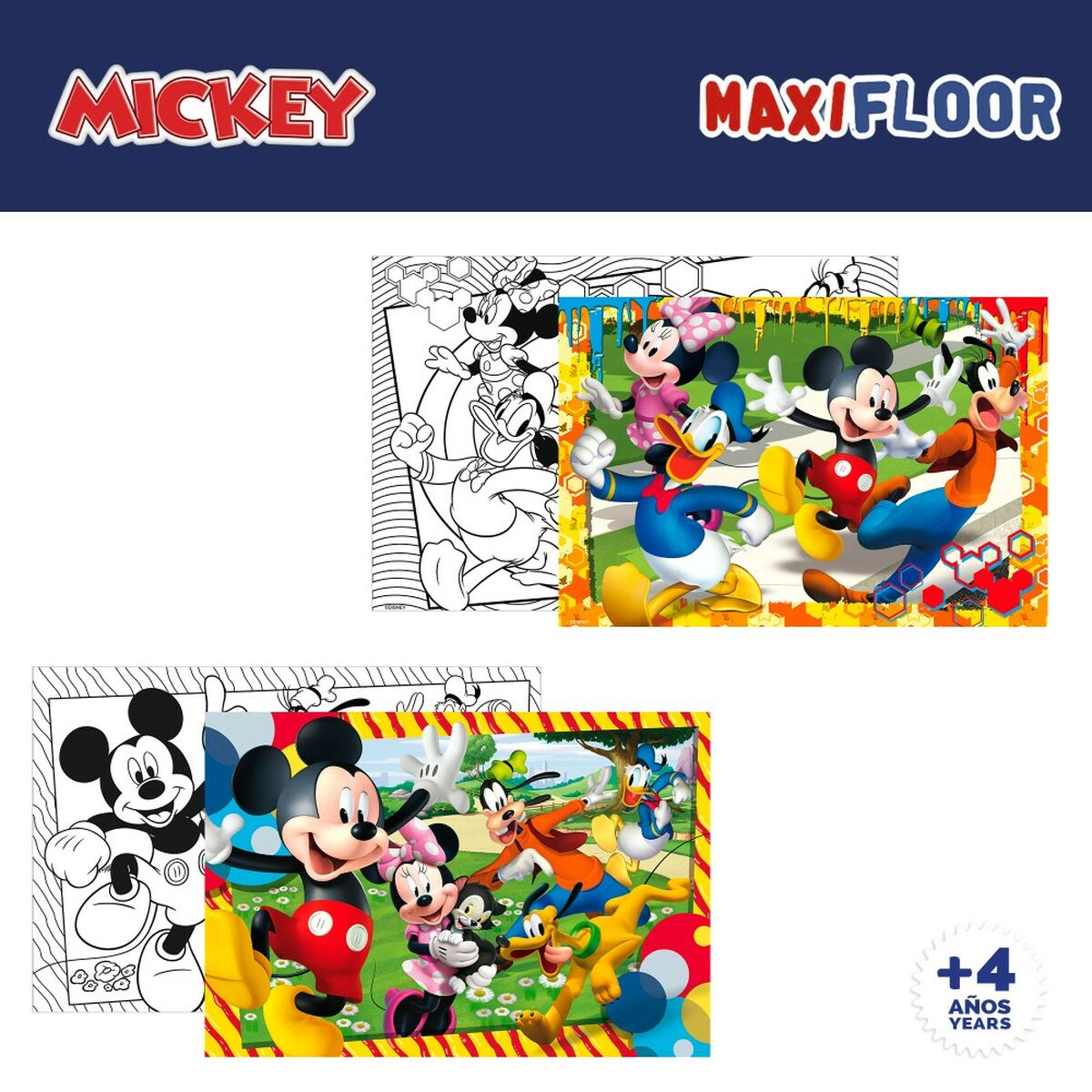 Set de 4 Puzzle-uri Mickey Mouse 35 x 1,5 x 25 cm 48 Piese (6 Unități) - Jucarii si jocuri, Puzzle-uri și puzzle-uri
