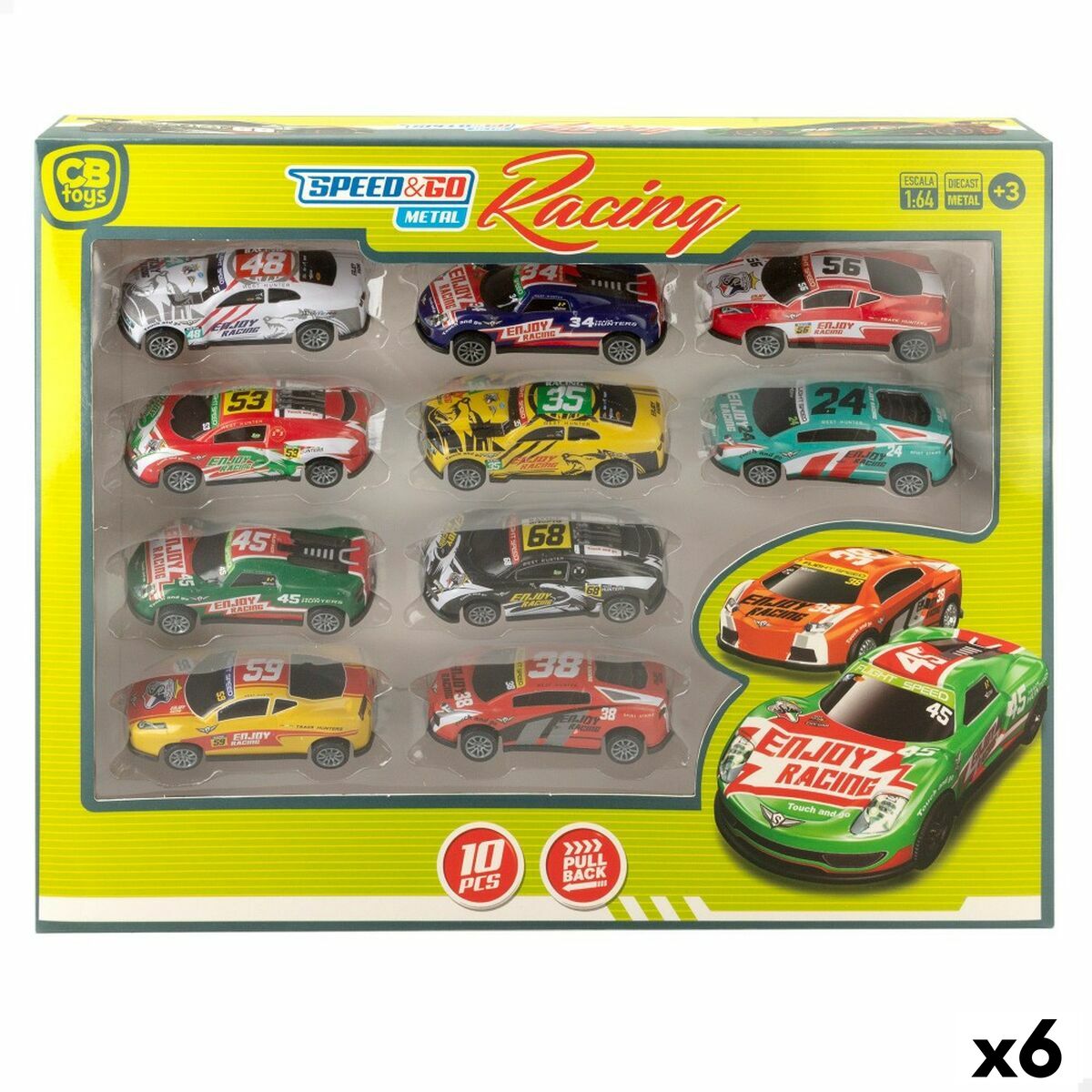 Set de Jucării cu Vehicule Speed & Go 8 x 2,2 x 3,6 cm (6 Unități) - Jucarii si jocuri, Vehicule
